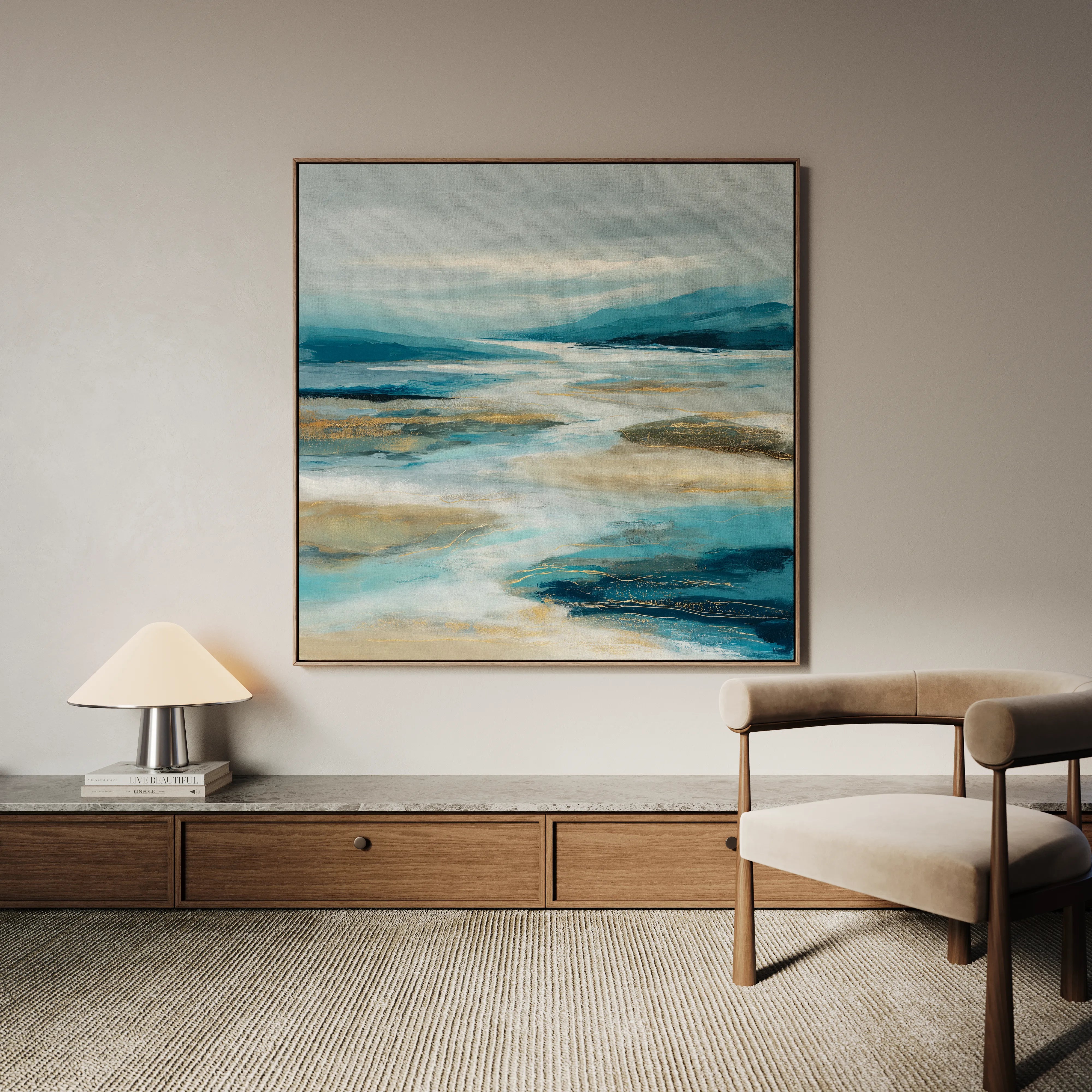 Abstract 757 Canvas Art 16" x 16" / 40 x 40 cm / Black