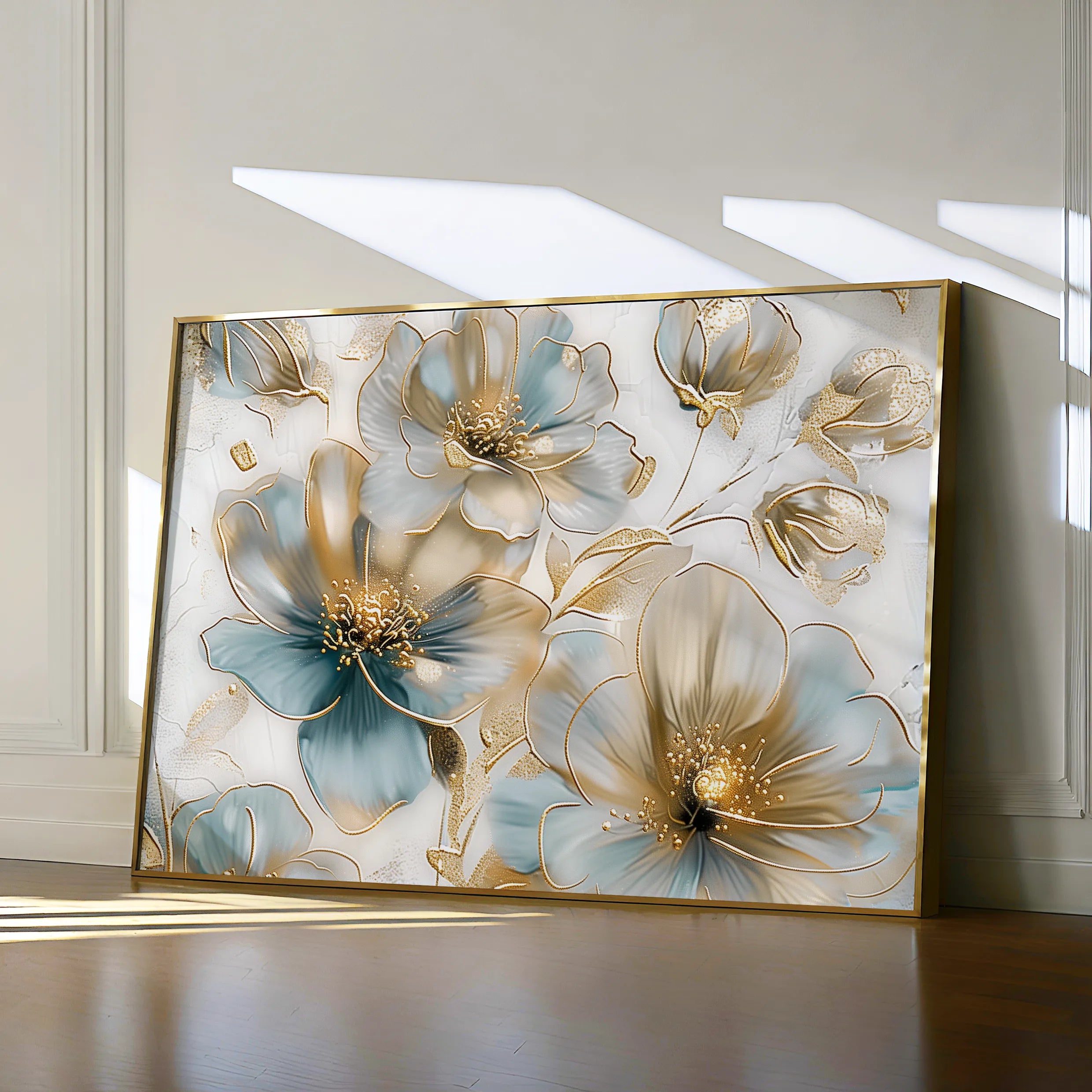 Floral 757 Canvas Art 18" x 24" / 45 x 60 cm / Black