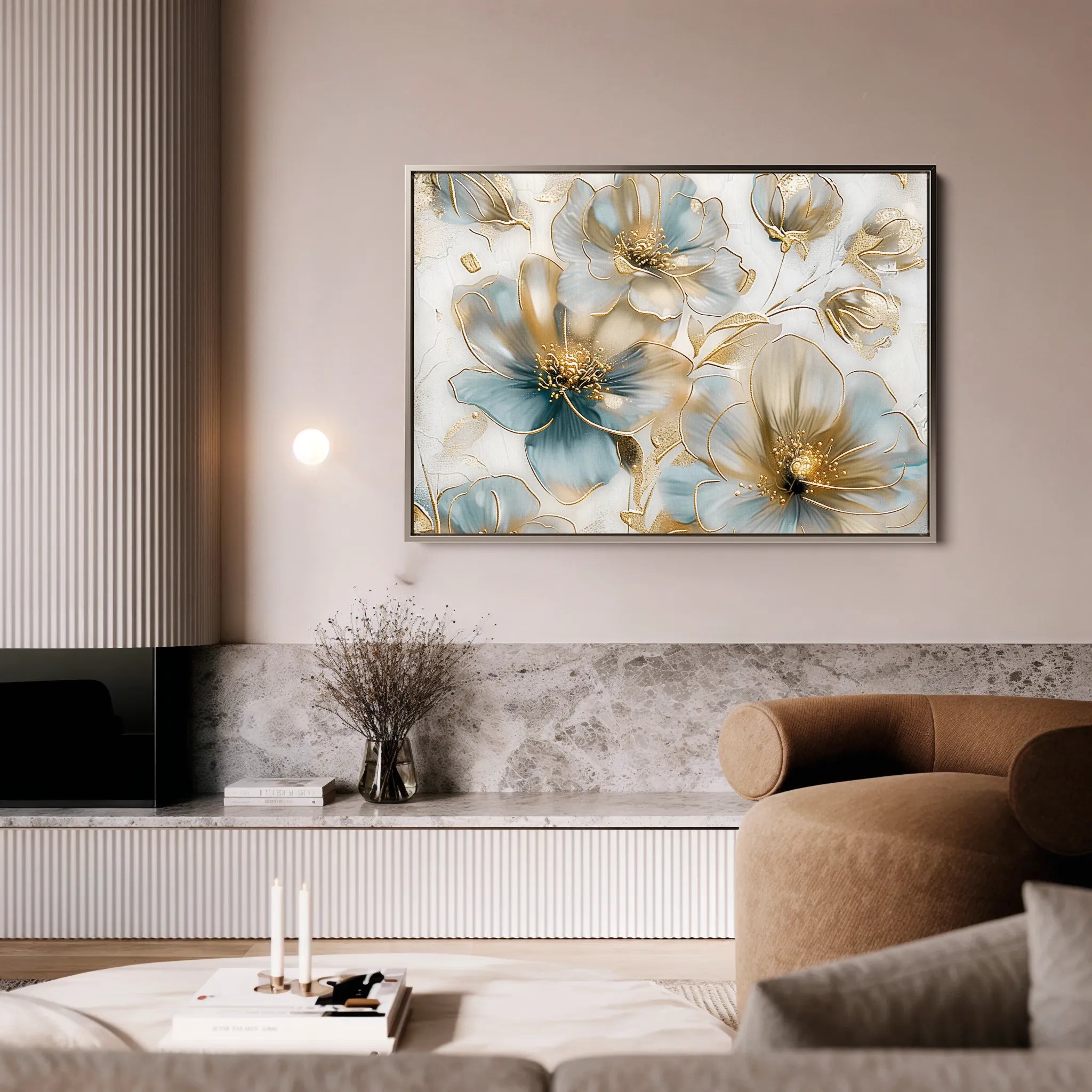 Floral 757 Canvas Art 18" x 24" / 45 x 60 cm / Black
