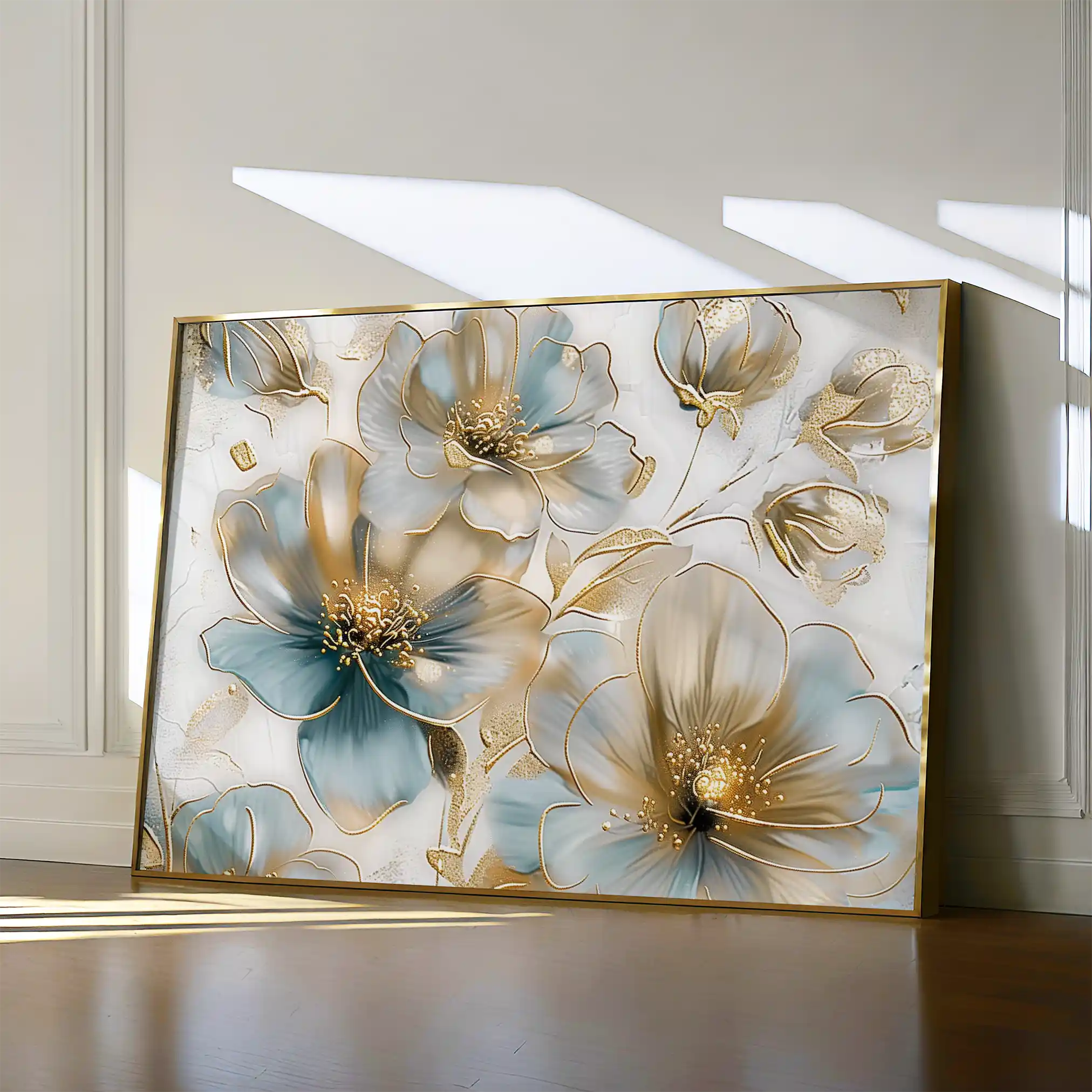 Floral 757 Canvas Art 60 x 40 cm / Black