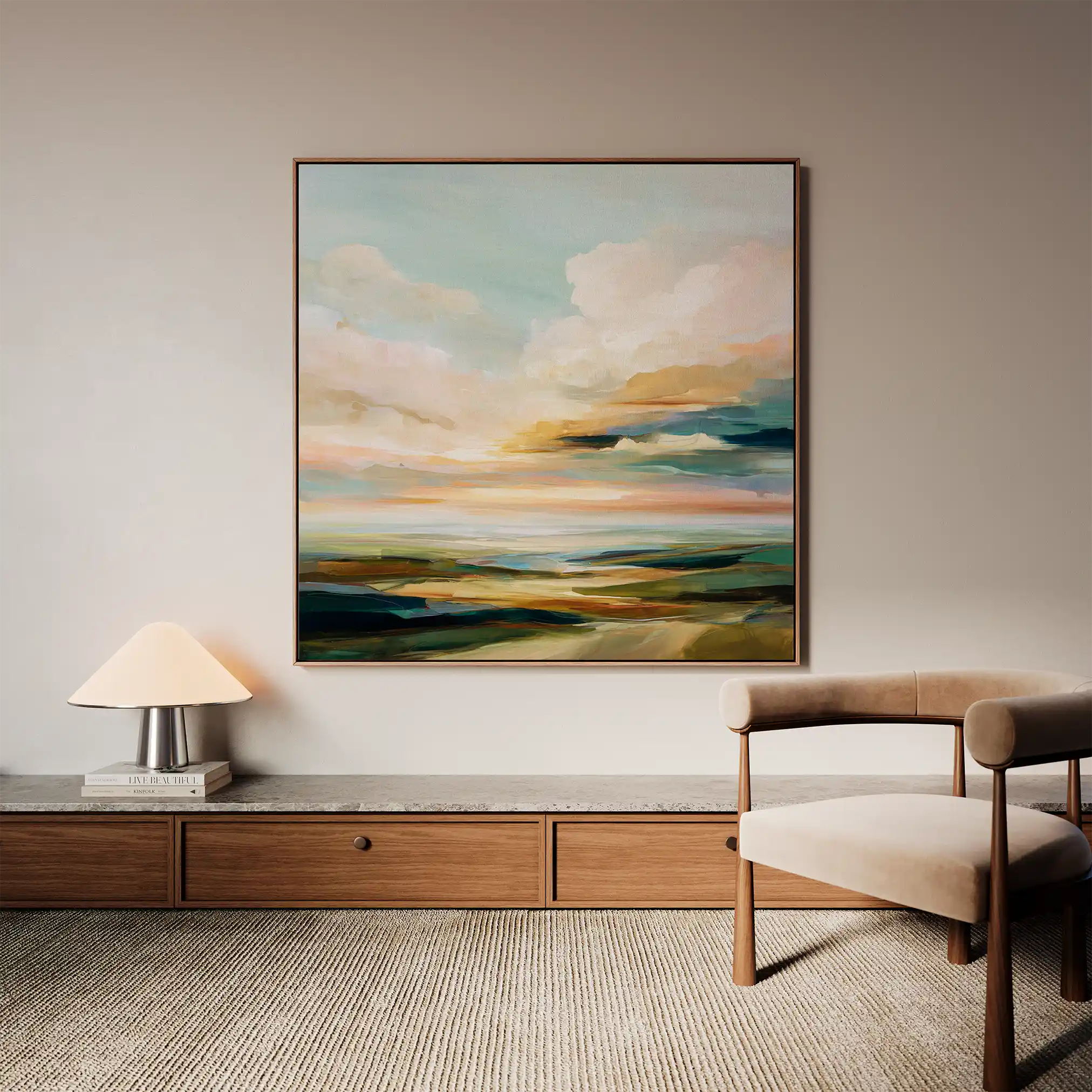 Abstract 759 Canvas Art 16" x 16" / 40 x 40 cm / Black