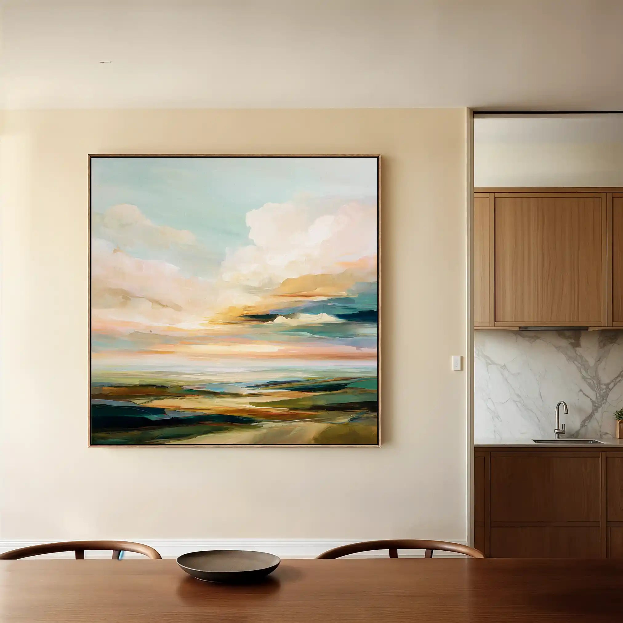 Abstract 759 Canvas Art 16" x 16" / 40 x 40 cm / Black