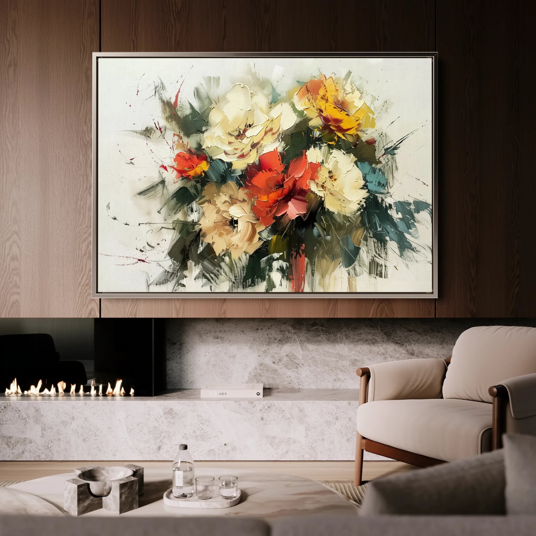 Floral 759 Canvas Art 18" x 24" / 45 x 60 cm / Black