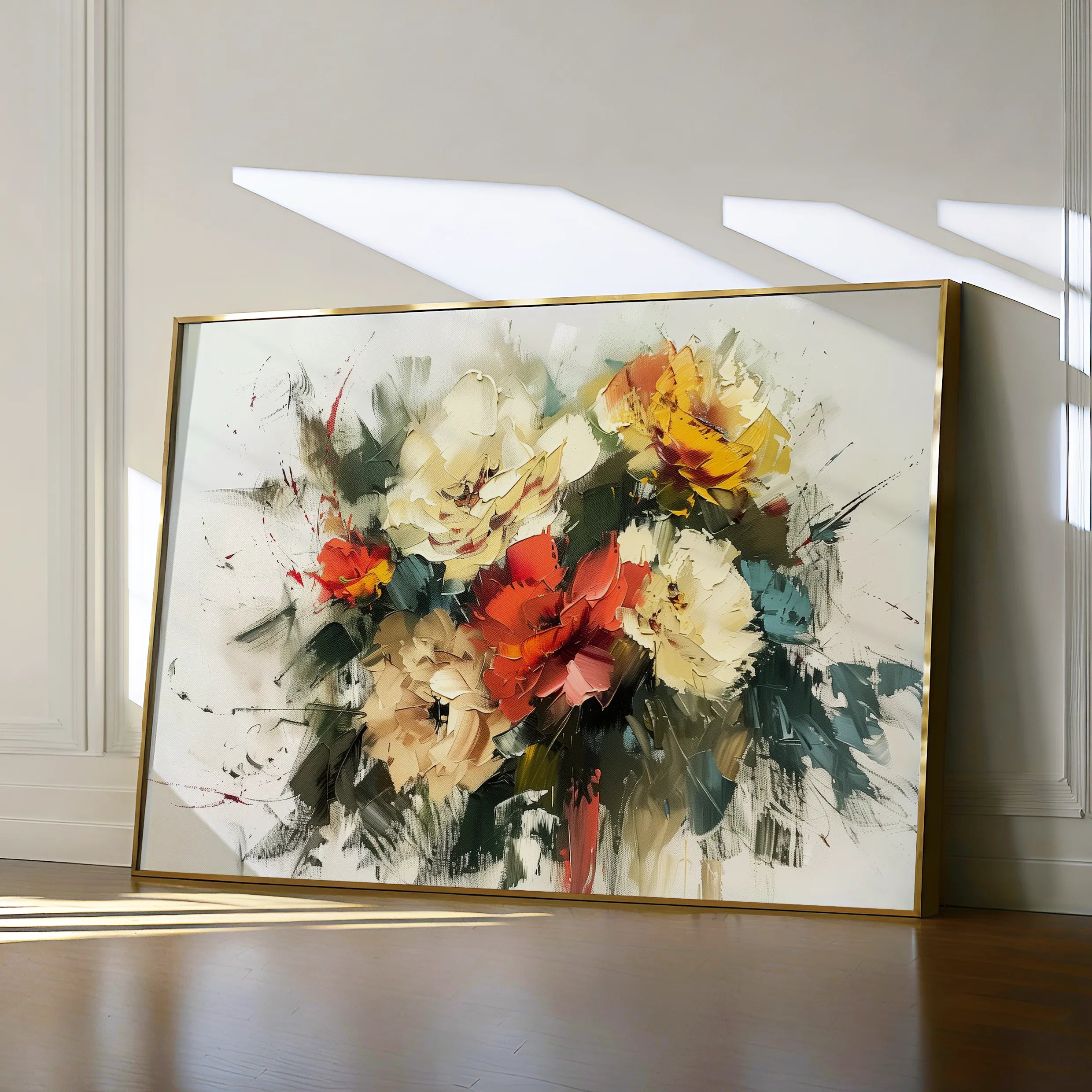 Floral 759 Canvas Art 18" x 24" / 45 x 60 cm / Black