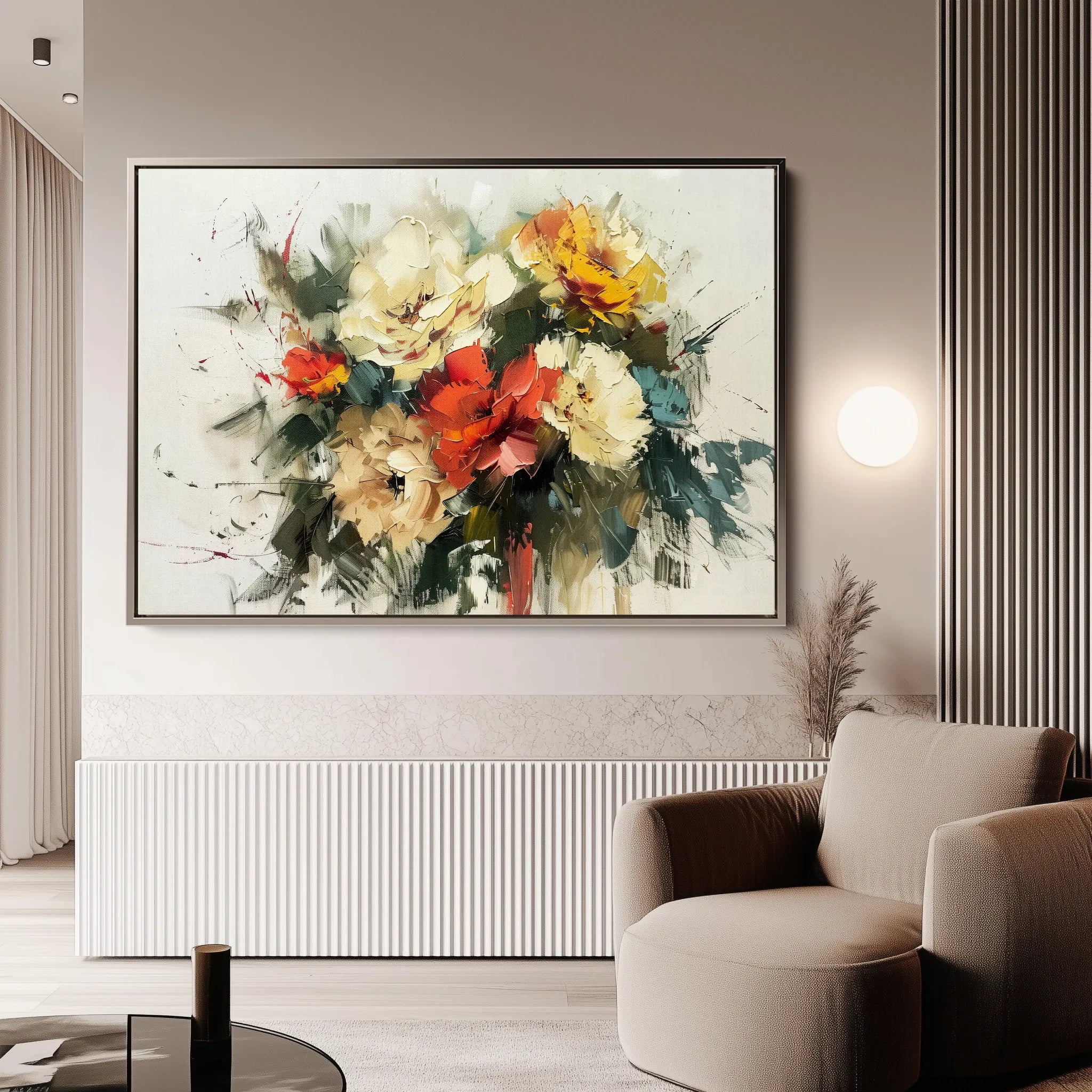 Floral 759 Canvas Art 18" x 24" / 45 x 60 cm / Black