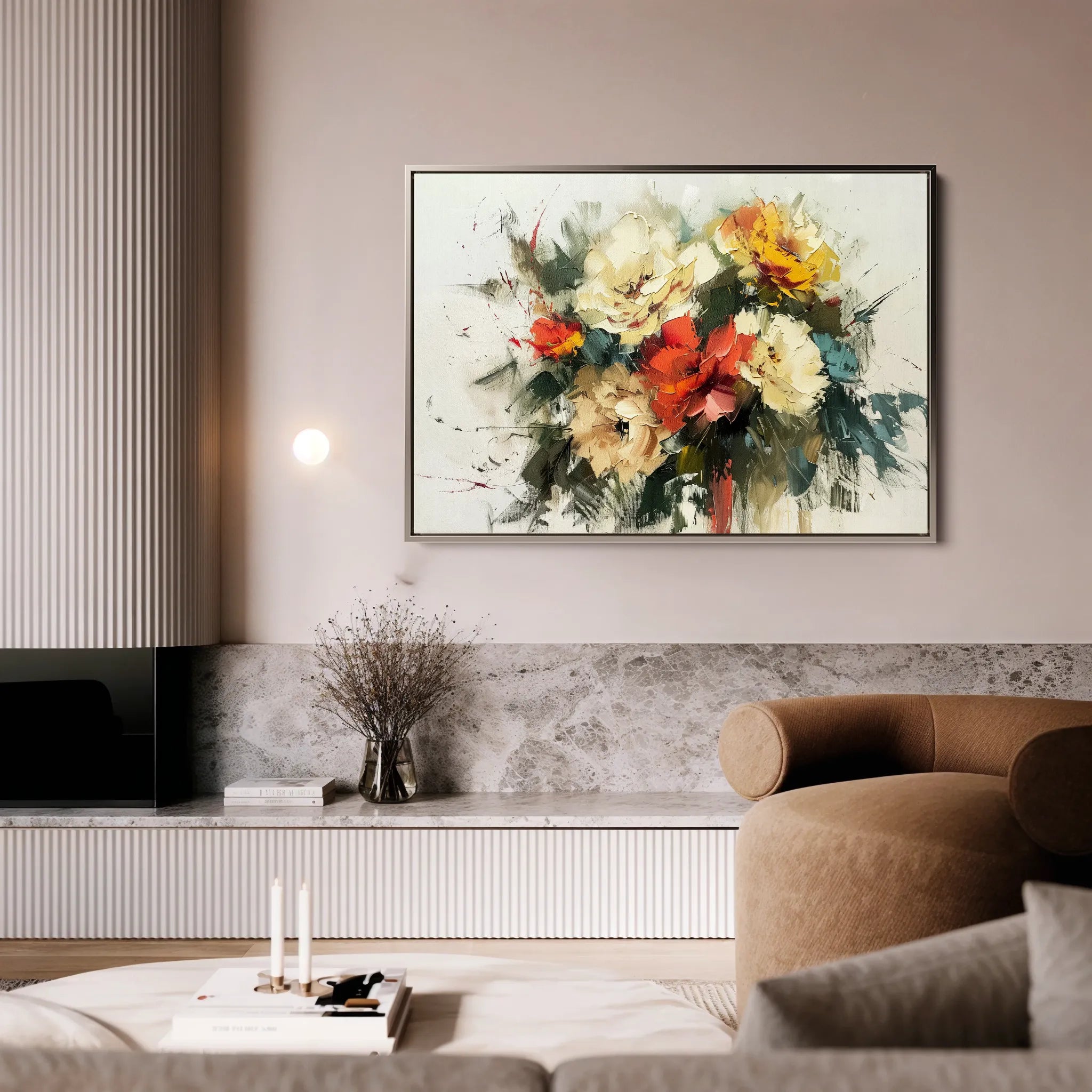 Floral 759 Canvas Art 18" x 24" / 45 x 60 cm / Black