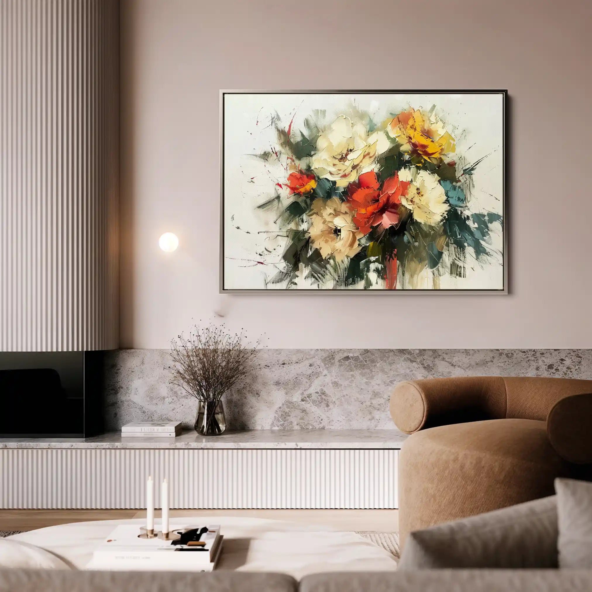 Floral 759 Canvas Art 60 x 40 cm / Black