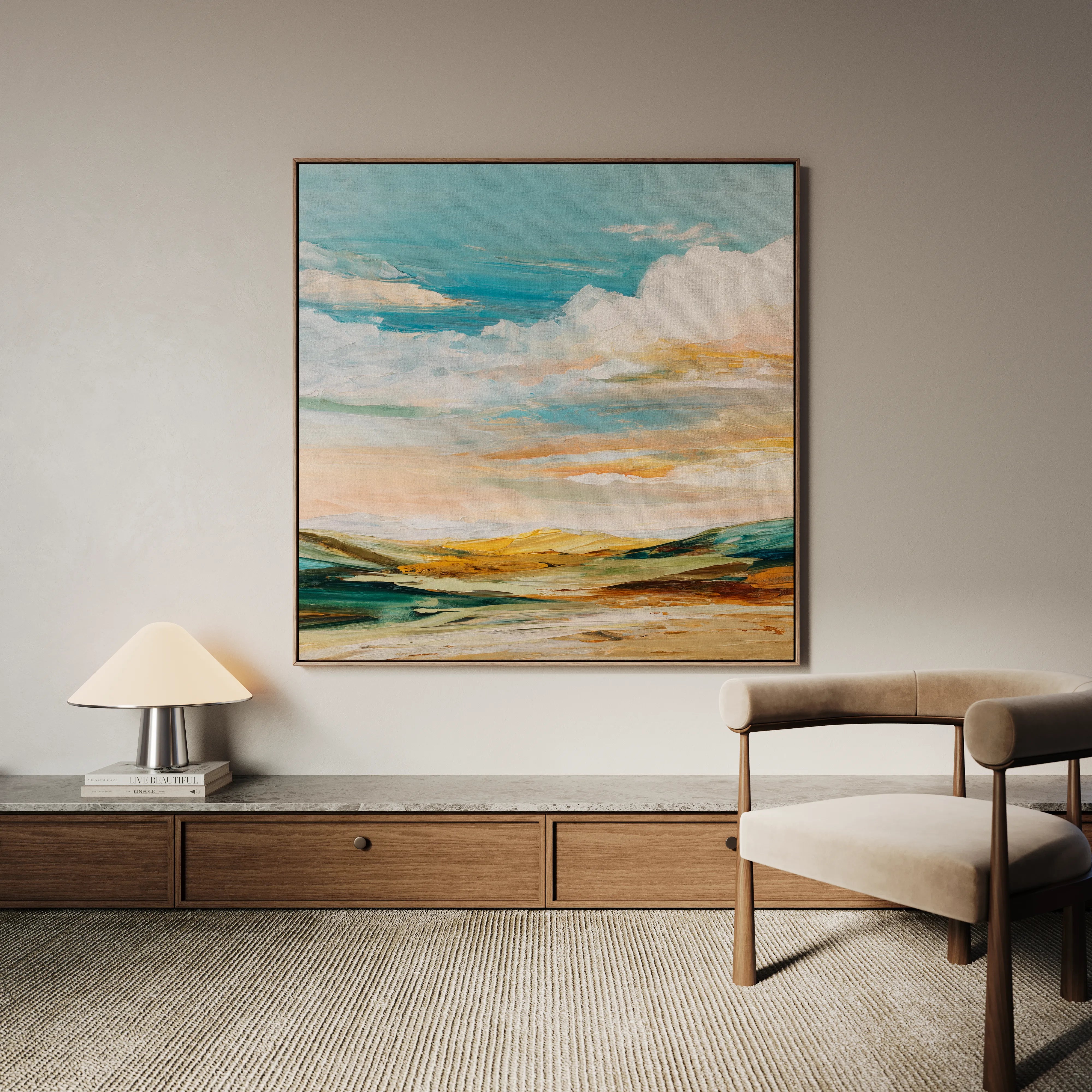 Abstract 760 Canvas Art 16" x 16" / 40 x 40 cm / Black