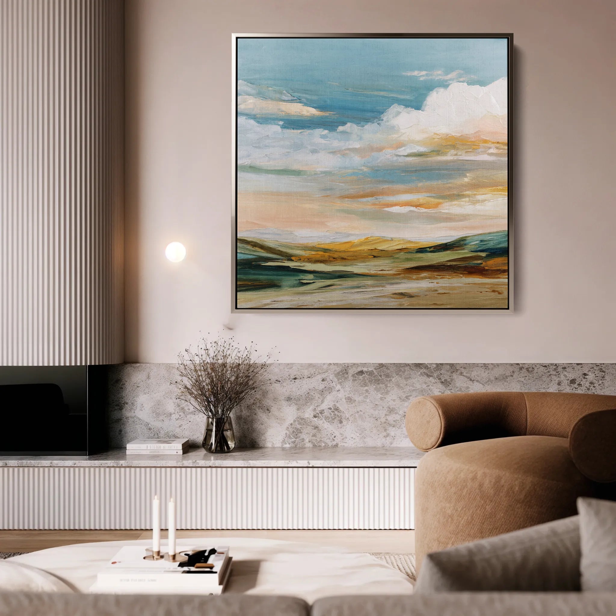 Abstract 760 Canvas Art 16" x 16" / 40 x 40 cm / Black