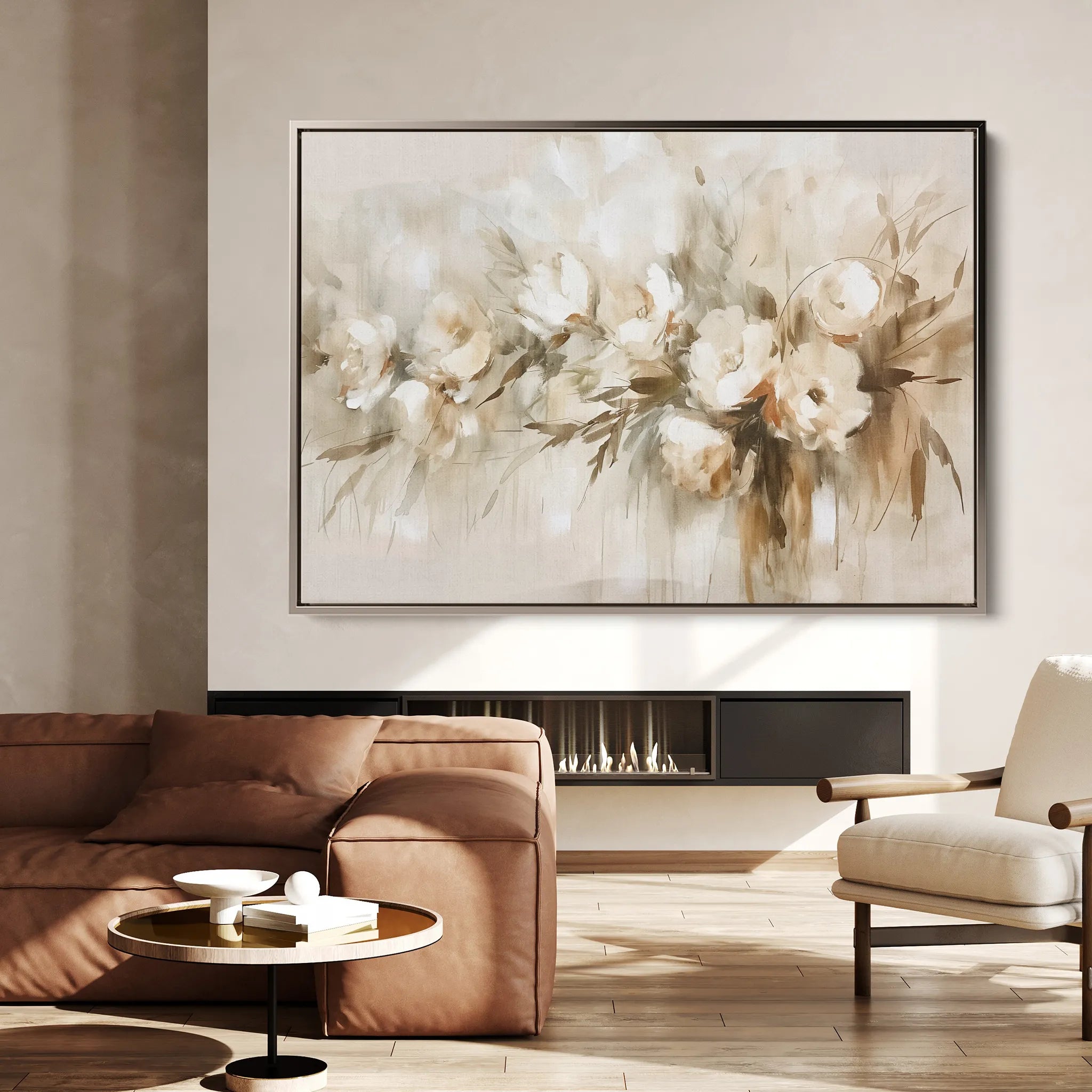 Floral 760 Canvas Art 18" x 24" / 45 x 60 cm / Black