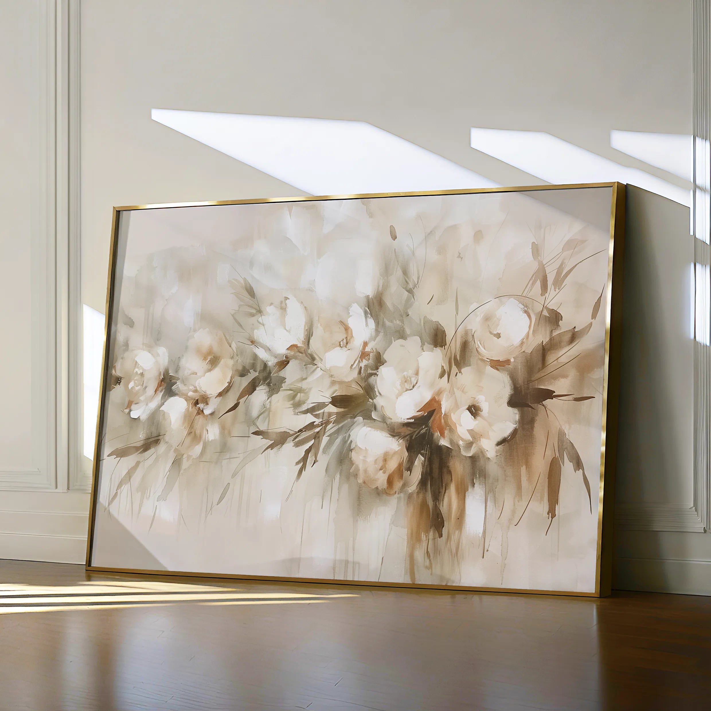 Floral 760 Canvas Art 18" x 24" / 45 x 60 cm / Black
