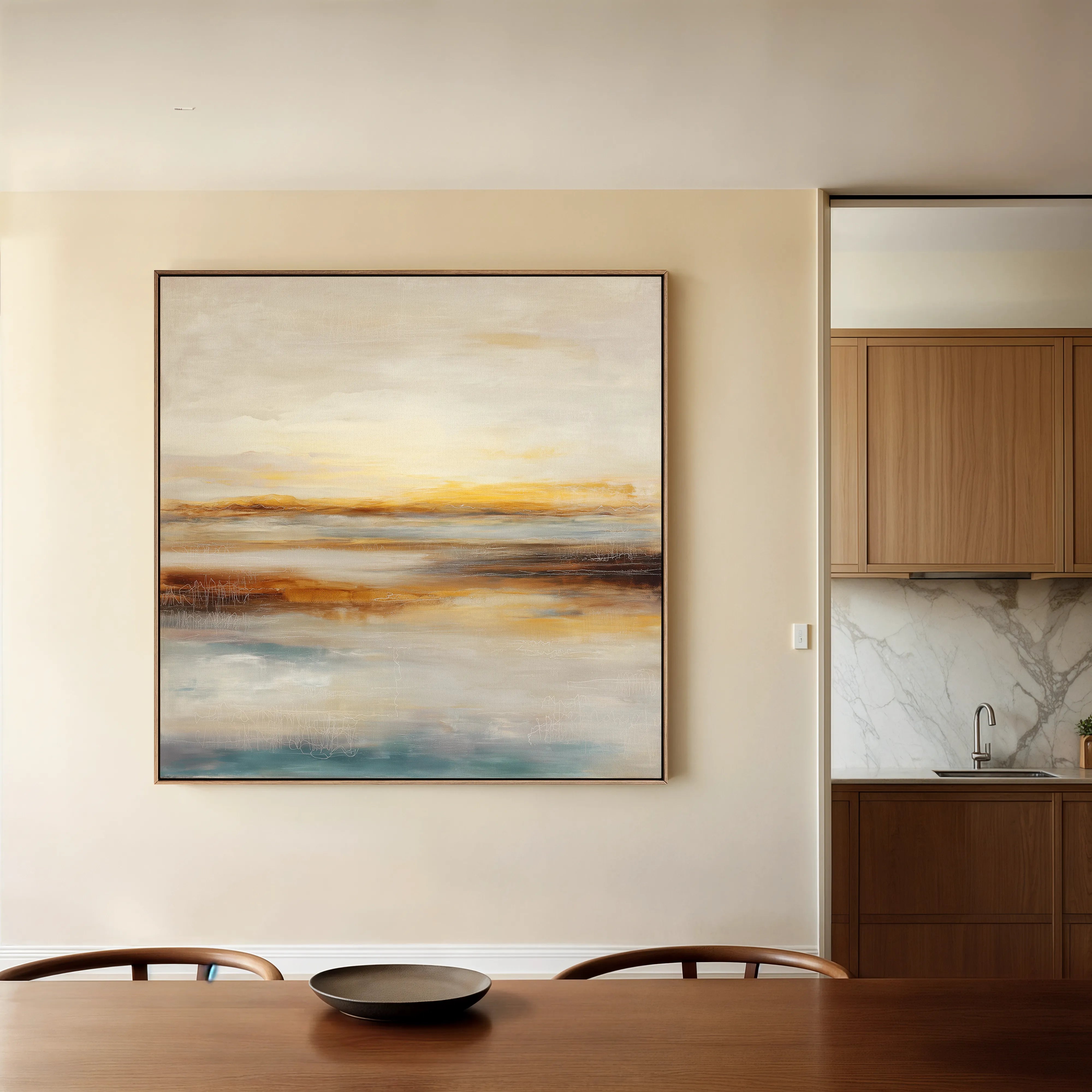 Abstract 761 Canvas Art 16" x 16" / 40 x 40 cm / Black