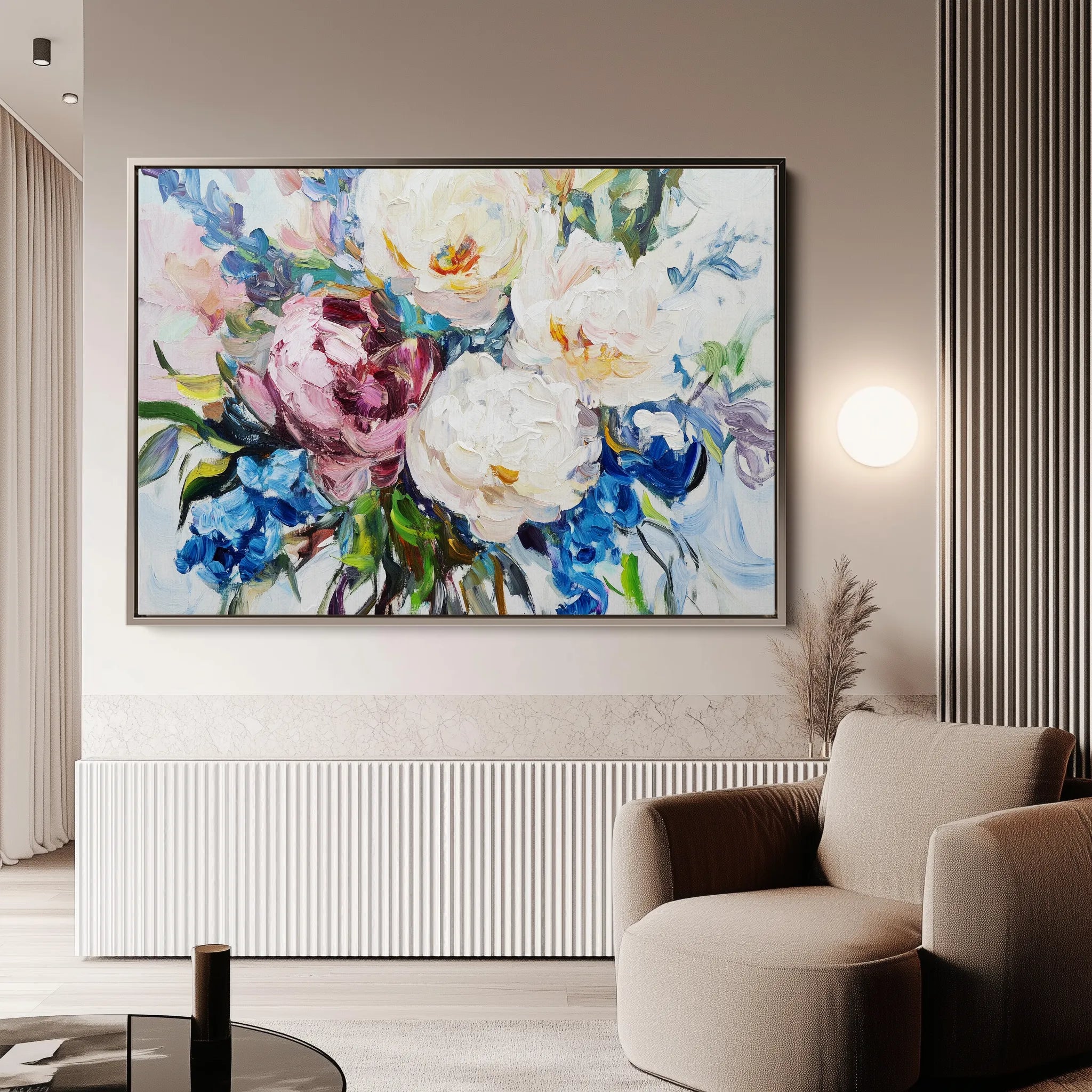 Floral 761 Canvas Art 18" x 24" / 45 x 60 cm / Black