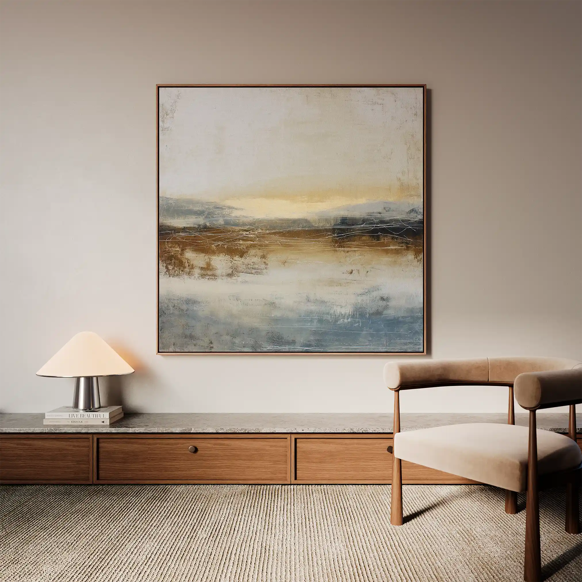 Abstract 762 Canvas Art 16" x 16" / 40 x 40 cm / Black