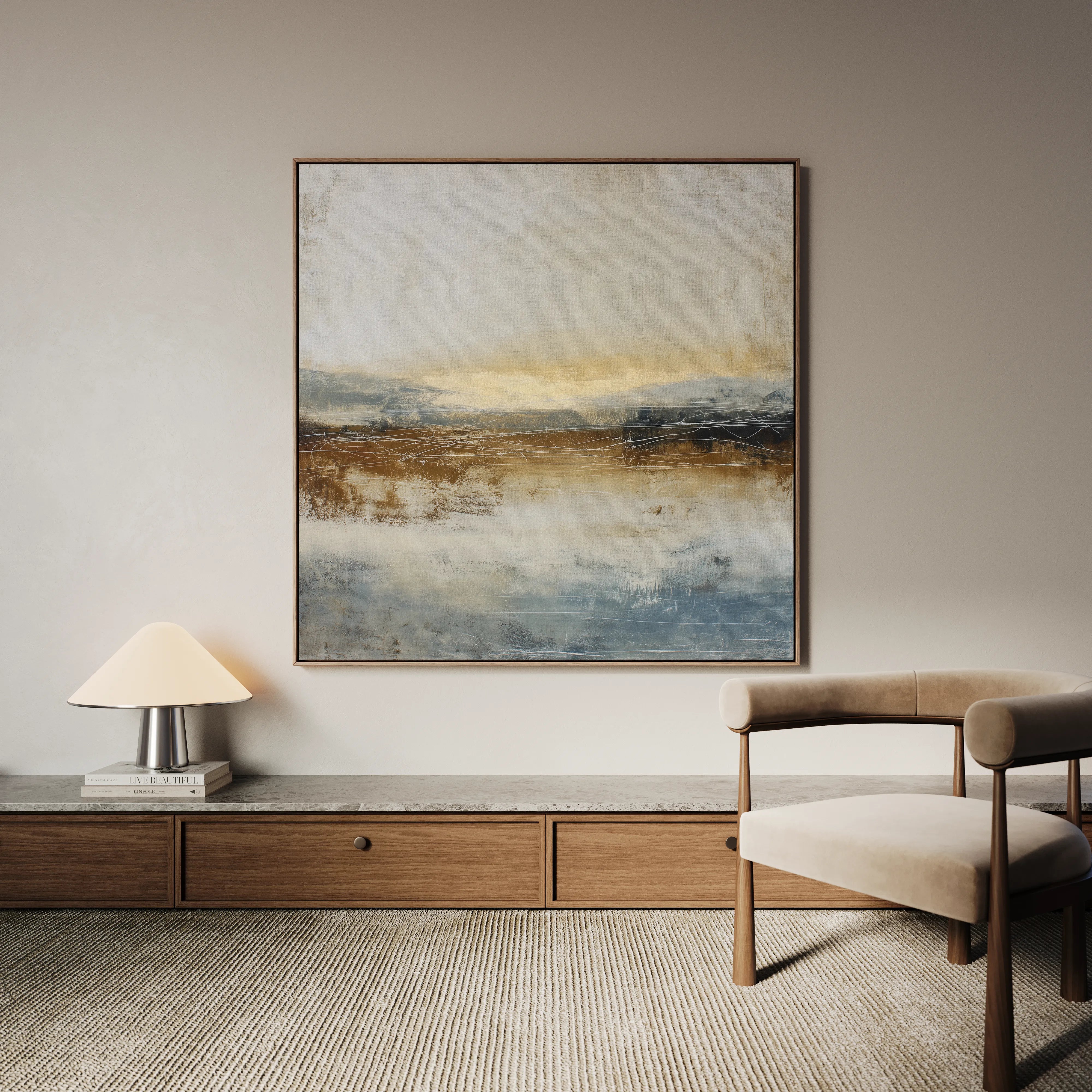 Abstract 762 Canvas Art 16" x 16" / 40 x 40 cm / Black