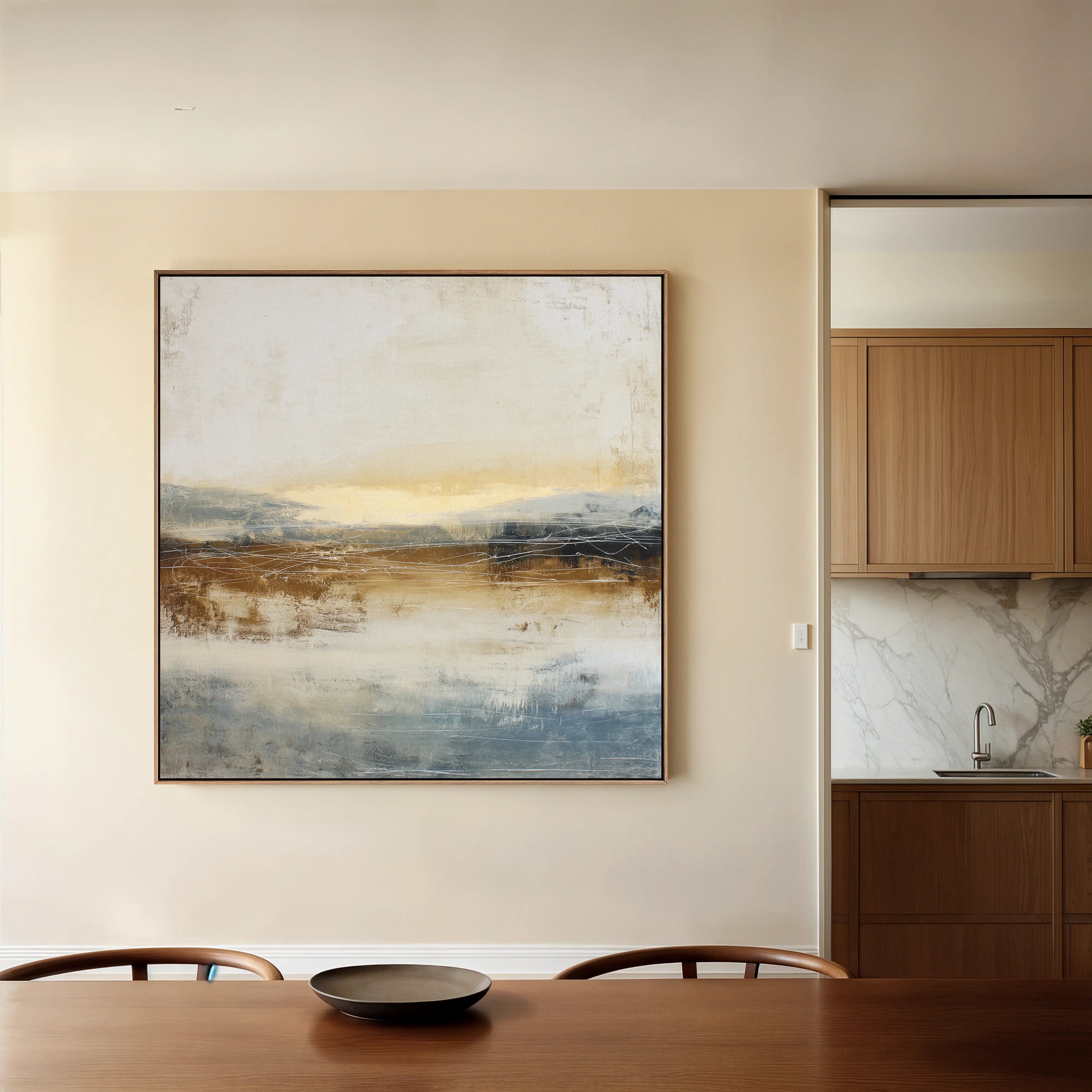Abstract 762 Canvas Art 16" x 16" / 40 x 40 cm / Black
