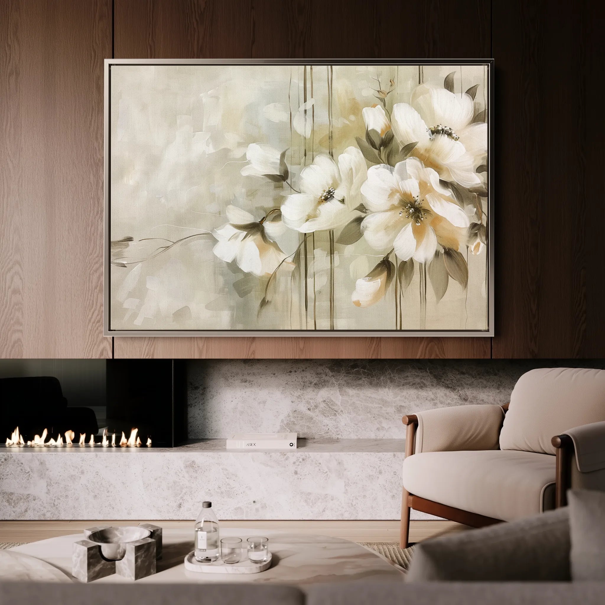 Floral 762 Canvas Art 18" x 24" / 45 x 60 cm / Black