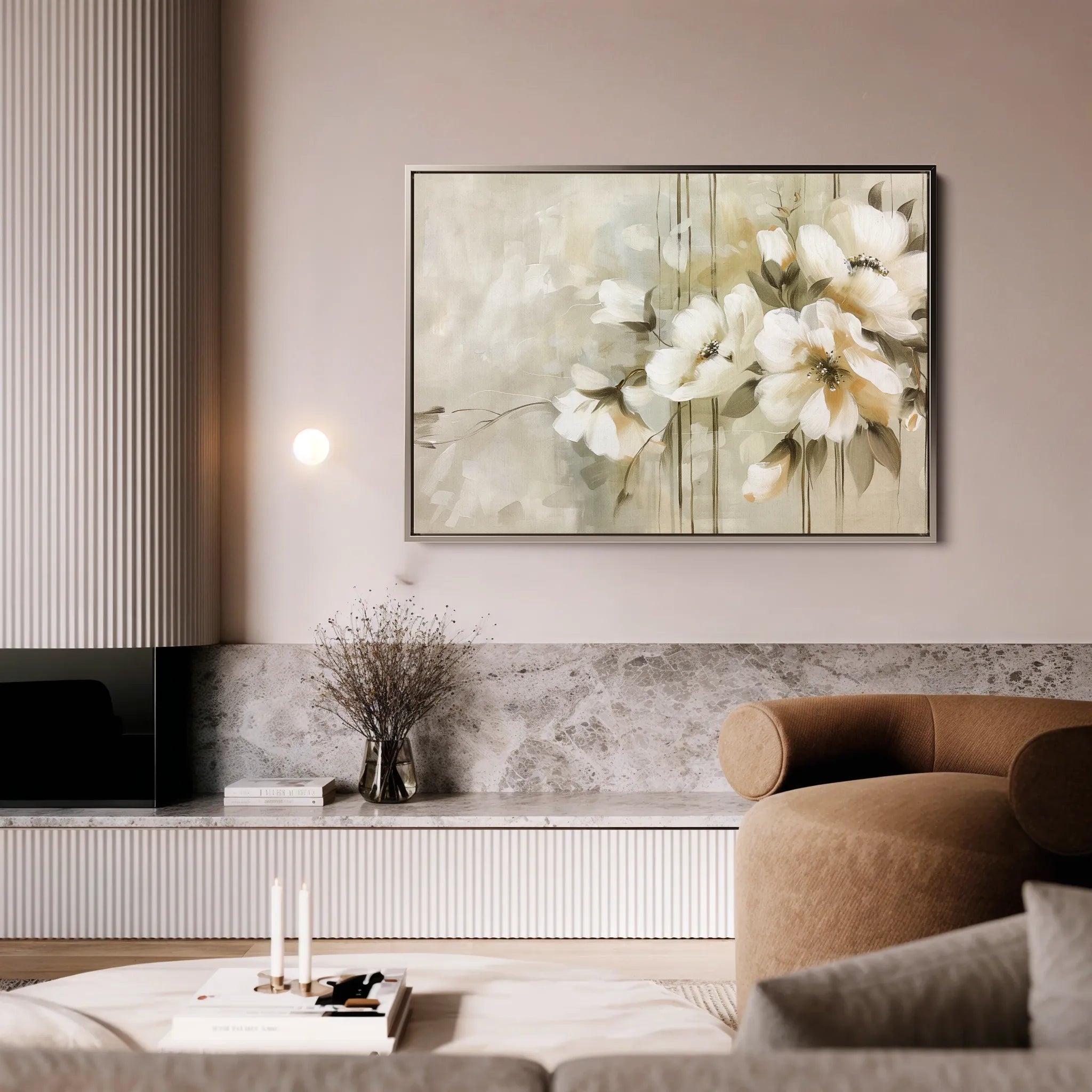 Floral 762 Canvas Art 18" x 24" / 45 x 60 cm / Black