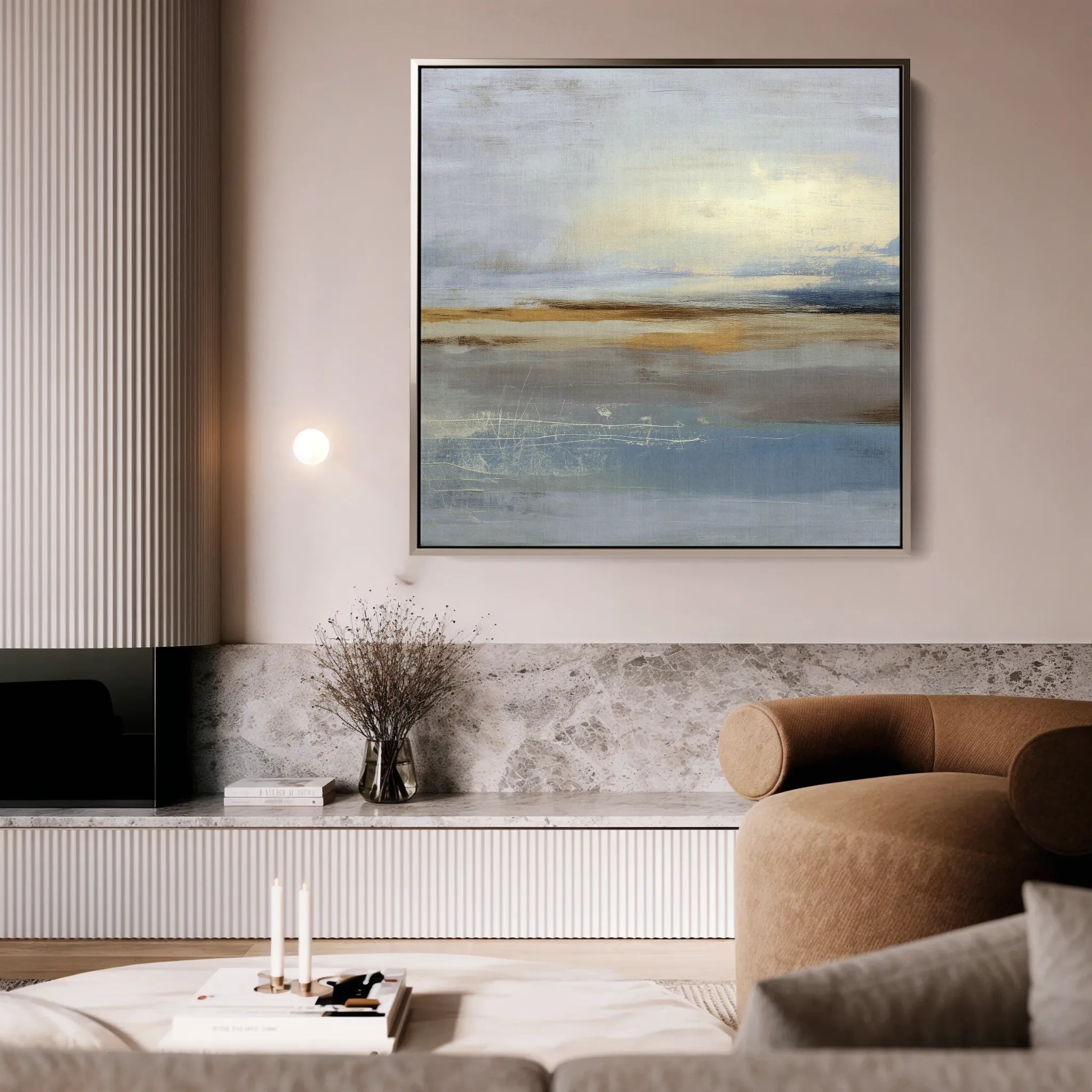 Abstract 763 Canvas Art 16" x 16" / 40 x 40 cm / Black