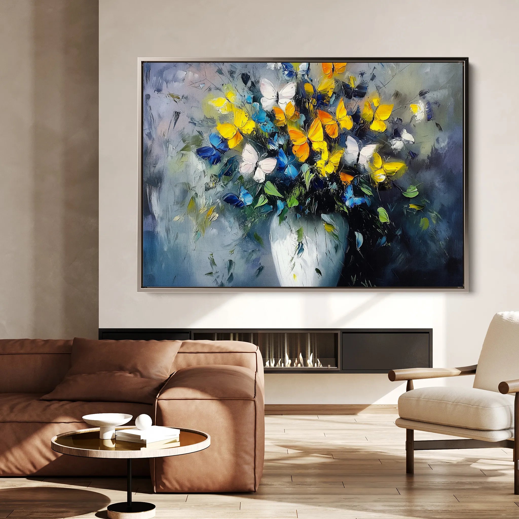 Floral 763 Canvas Art 18" x 24" / 45 x 60 cm / Black