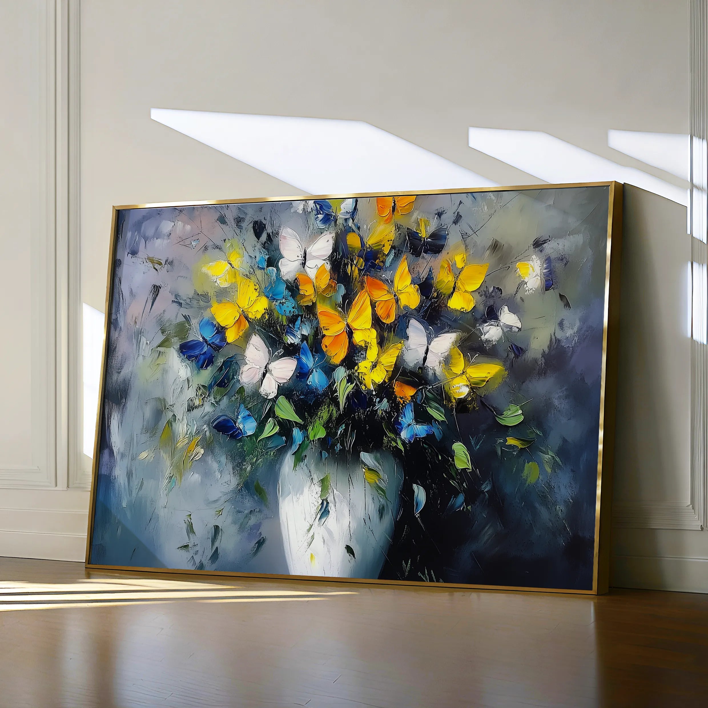 Floral 763 Canvas Art 18" x 24" / 45 x 60 cm / Black