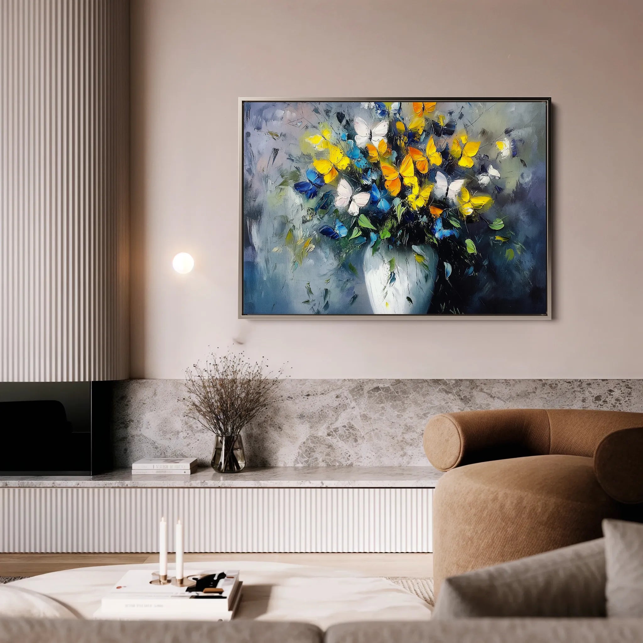 Floral 763 Canvas Art 18" x 24" / 45 x 60 cm / Black