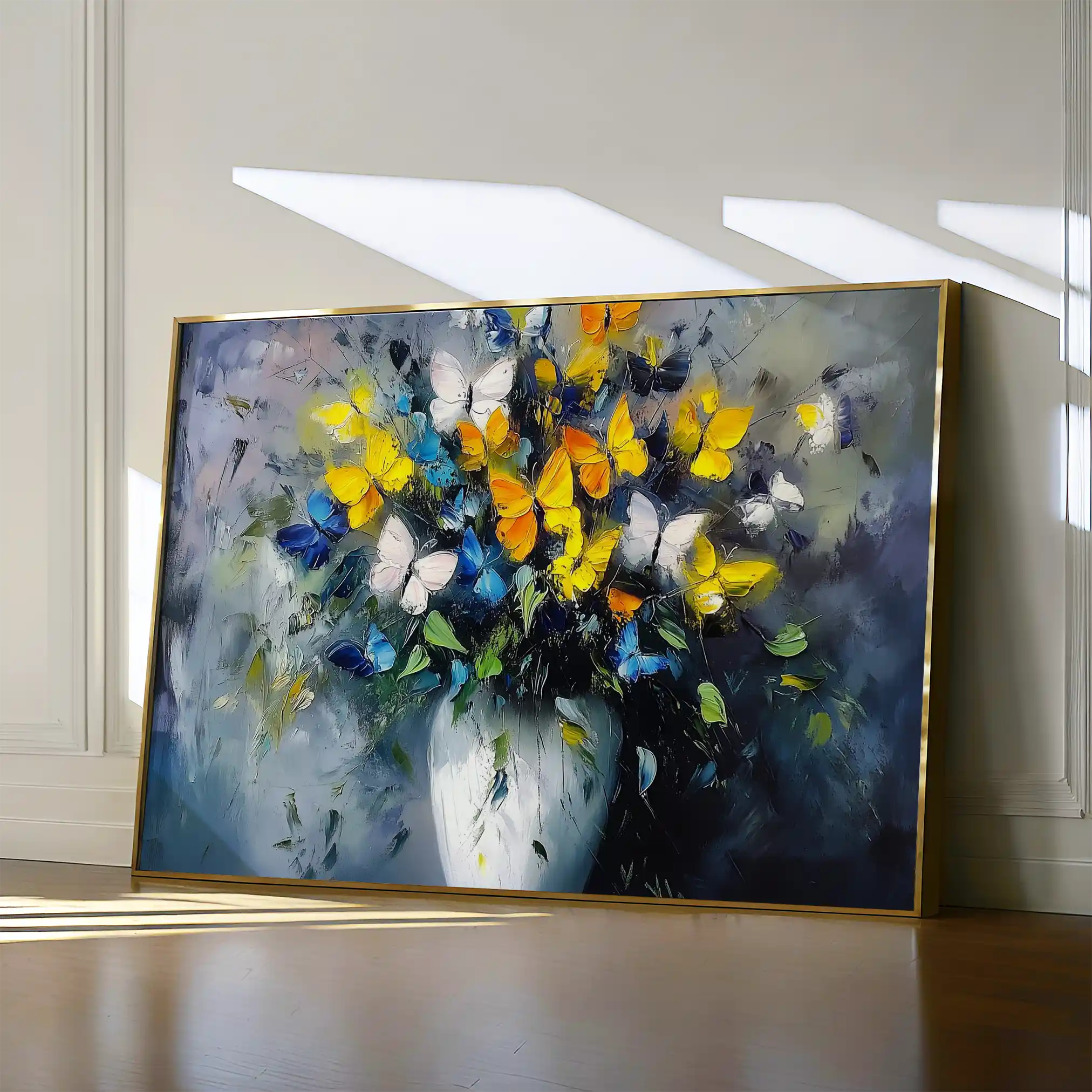 Floral 763 Canvas Art 60 x 40 cm / Black