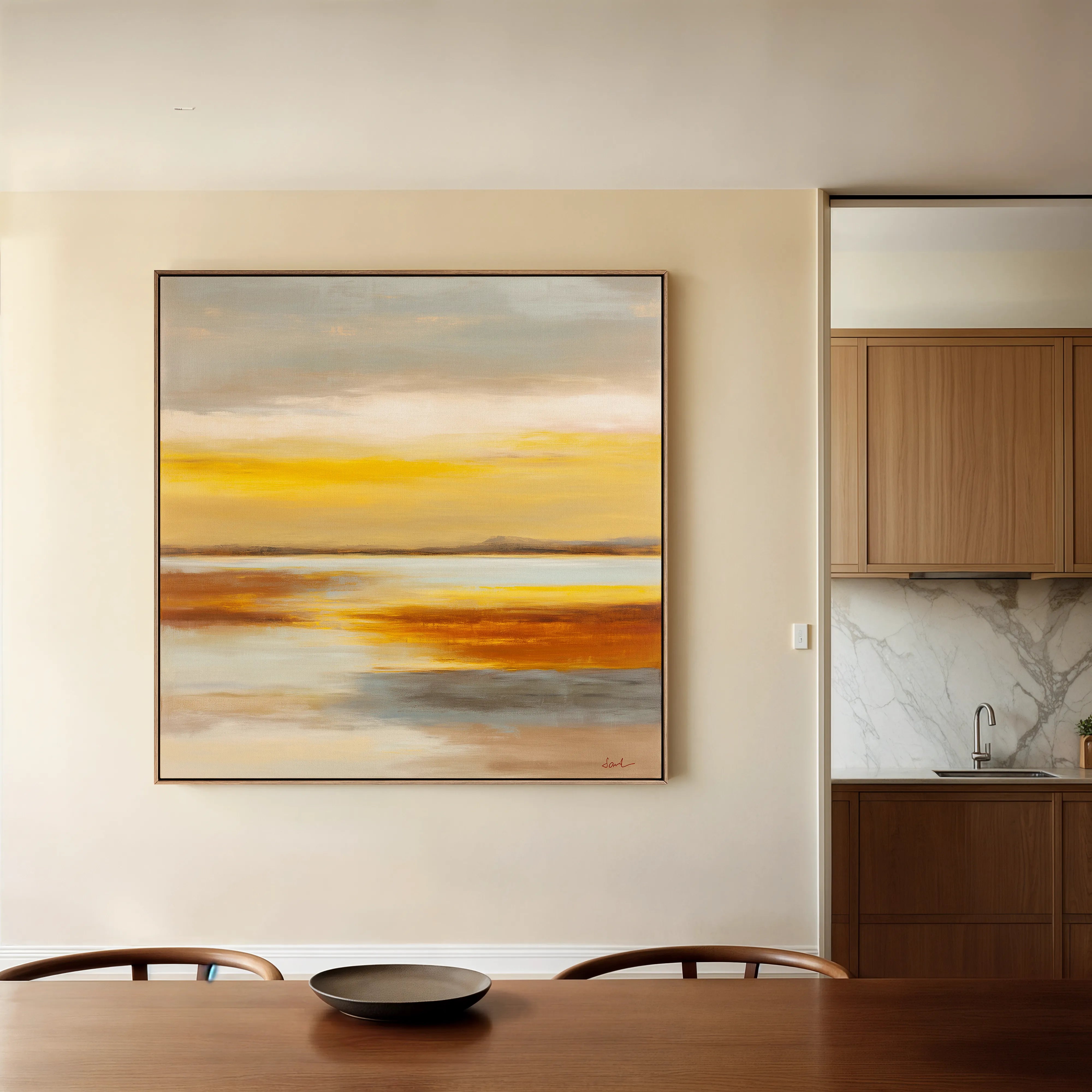 Abstract 765 Canvas Art 16" x 16" / 40 x 40 cm / Black