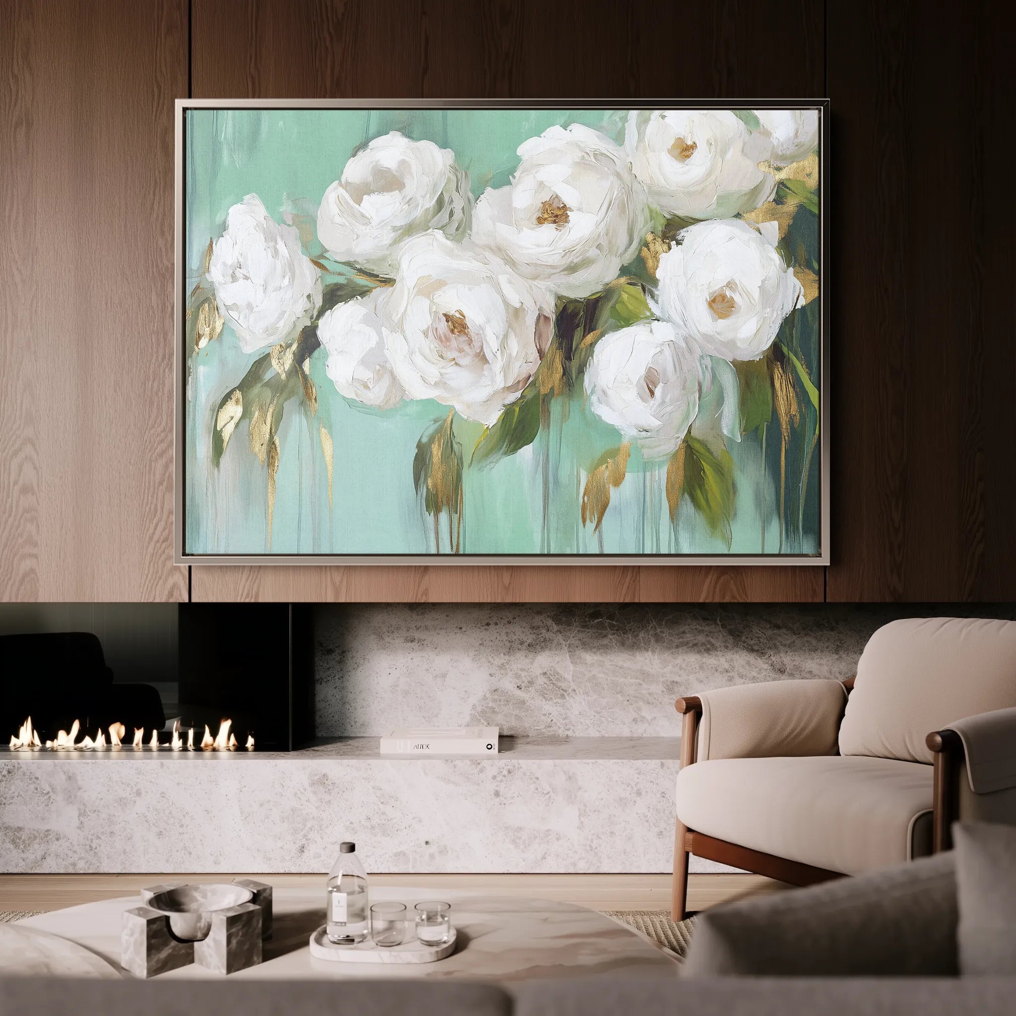 Floral 765 Canvas Art 18" x 24" / 45 x 60 cm / Black