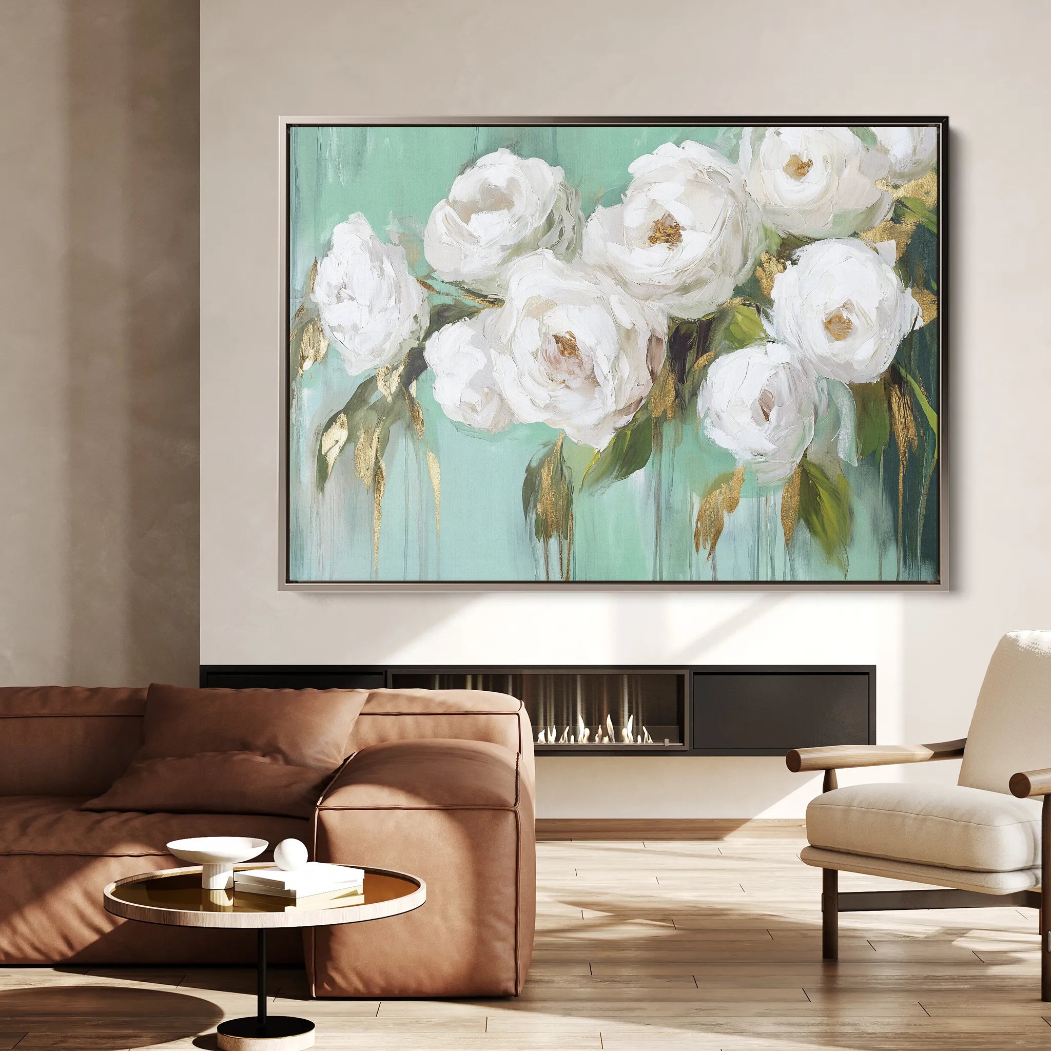 Floral 765 Canvas Art 18" x 24" / 45 x 60 cm / Black