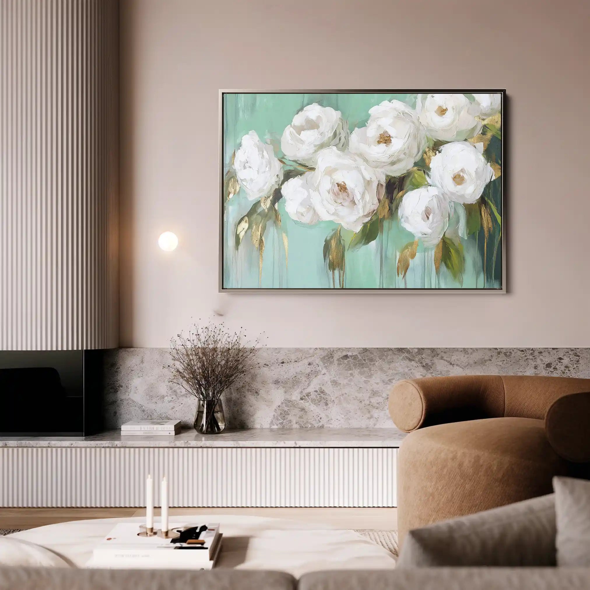 Floral 765 Canvas Art 60 x 40 cm / Black