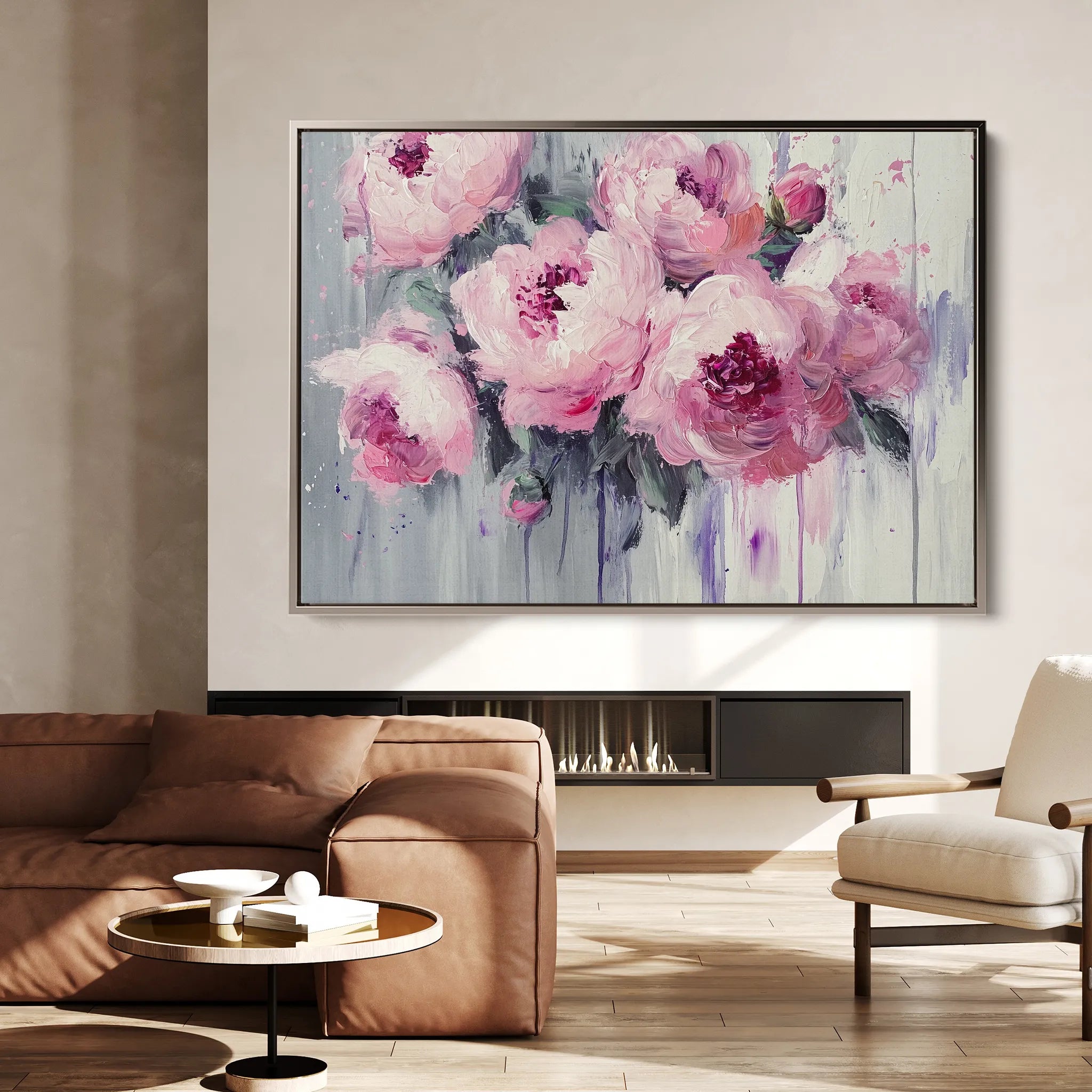 Floral 766 Canvas Art 18" x 24" / 45 x 60 cm / Black