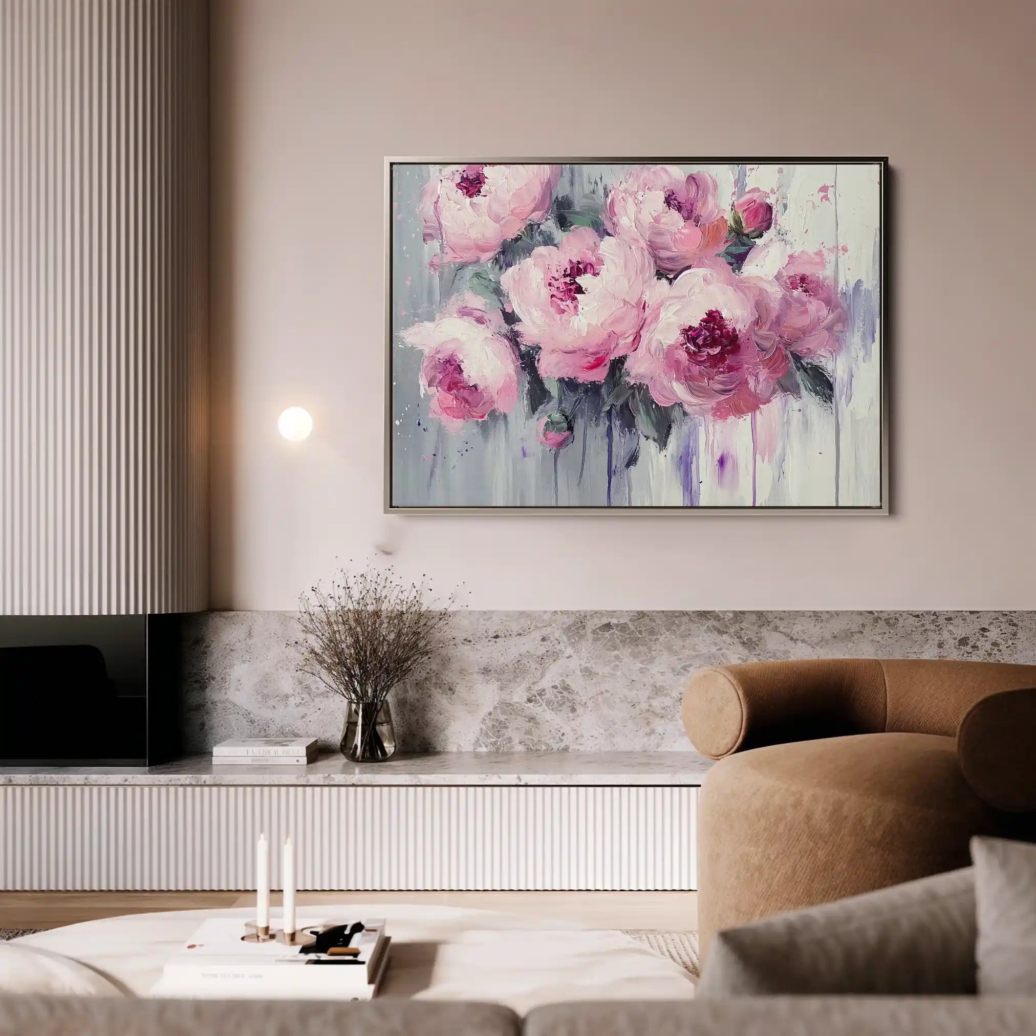 Floral 766 Canvas Art 60 x 40 cm / Black