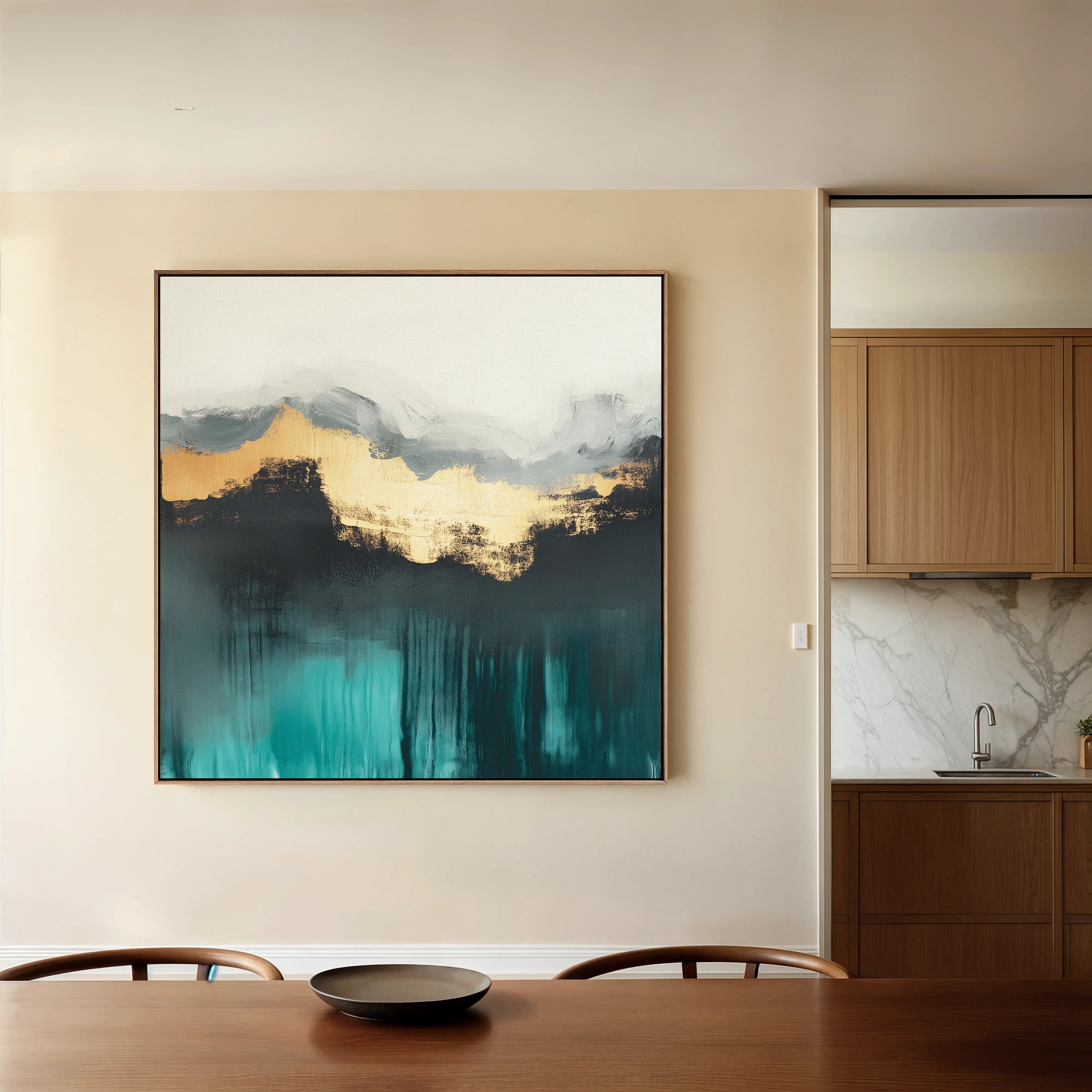 Abstract 767 Canvas Art 16" x 16" / 40 x 40 cm / Black