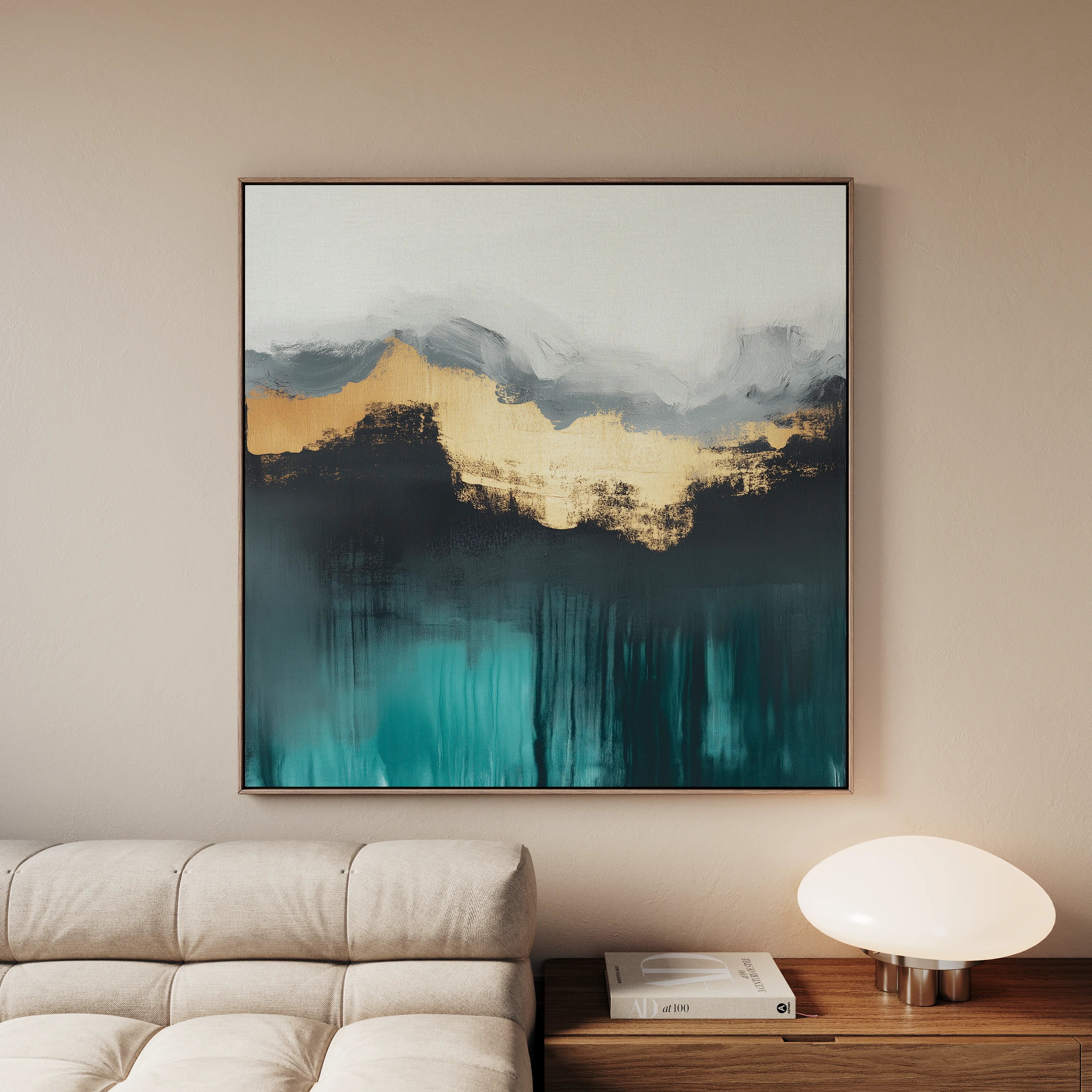 Abstract 767 Canvas Art 16" x 16" / 40 x 40 cm / Black