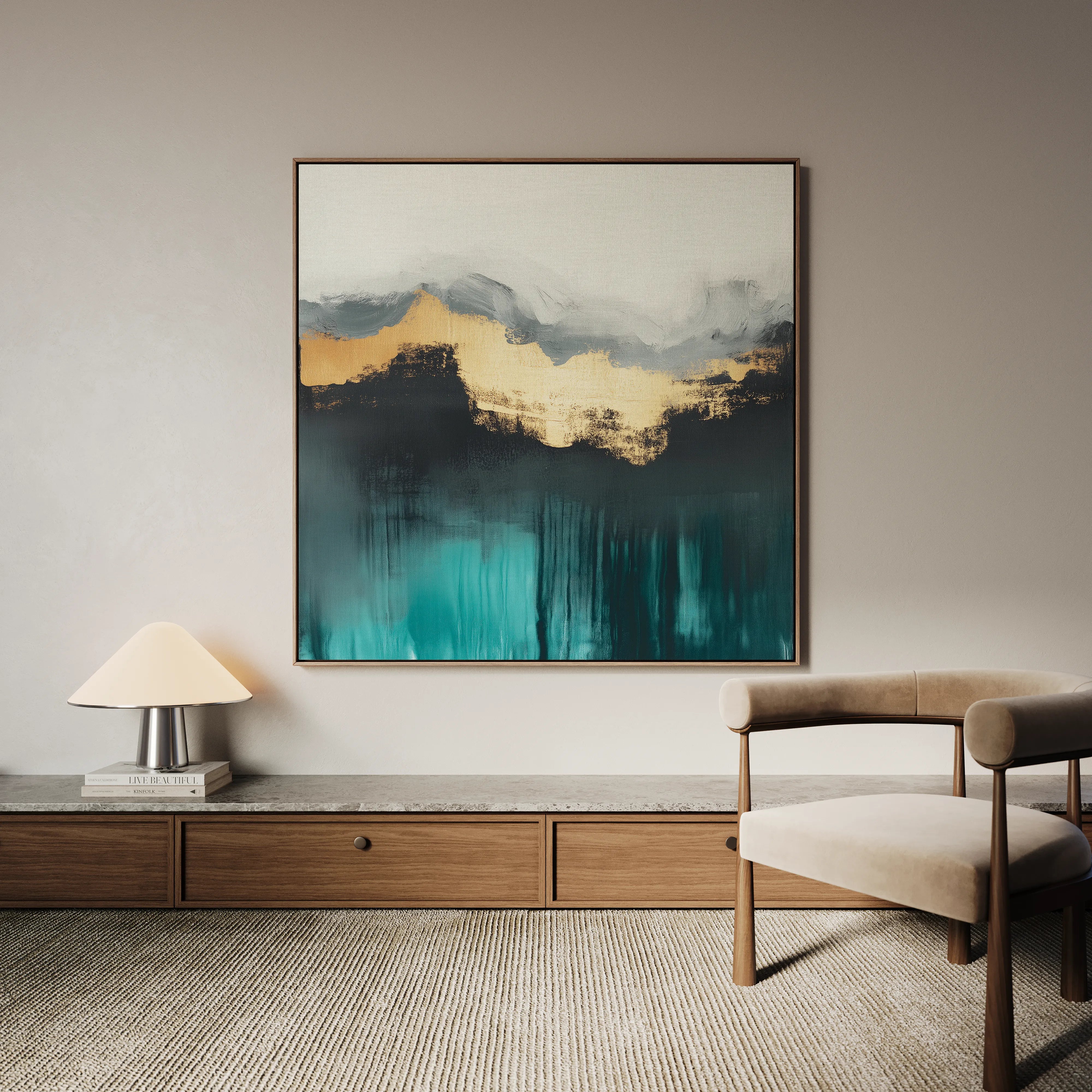 Abstract 767 Canvas Art 16" x 16" / 40 x 40 cm / Black