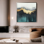 Abstract 767 Canvas Art 16" x 16" / 40 x 40 cm / Black