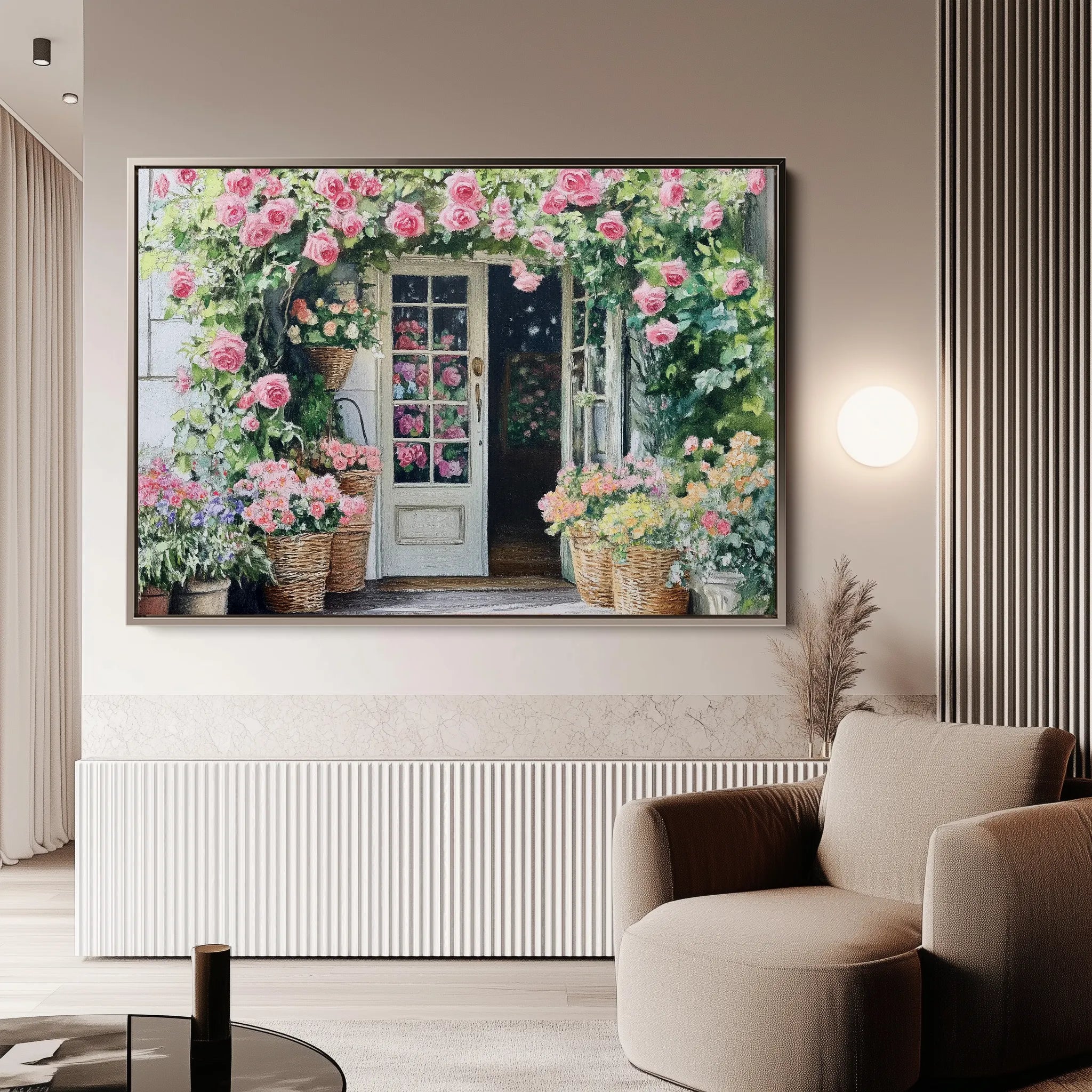 Floral 767 Canvas Art 18" x 24" / 45 x 60 cm / Black