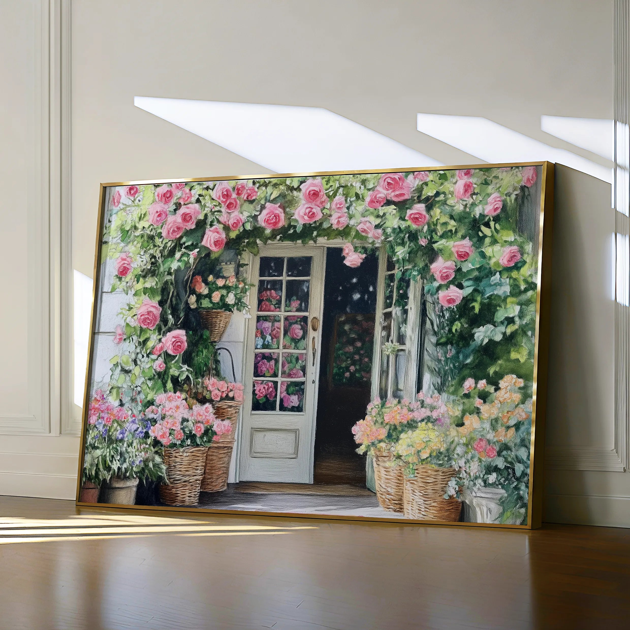 Floral 767 Canvas Art 18" x 24" / 45 x 60 cm / Black