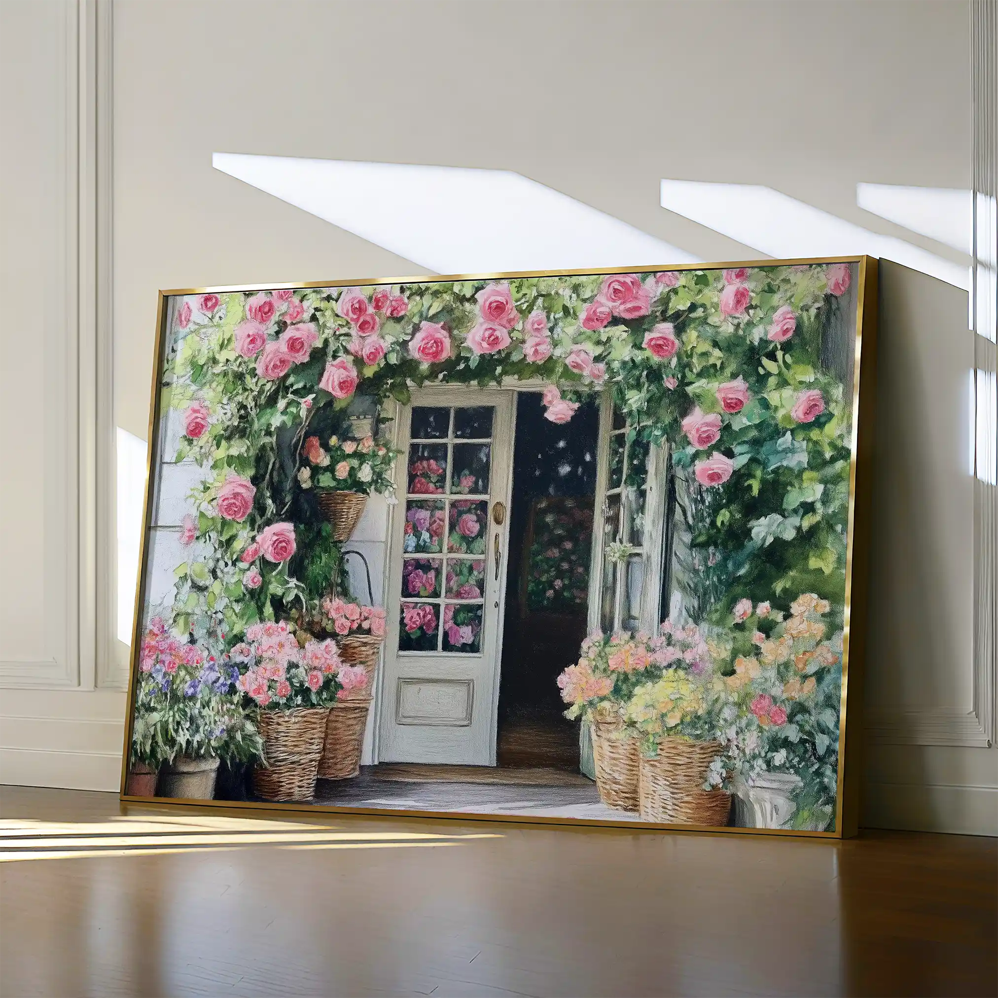 Floral 767 Canvas Art 60 x 40 cm / Black