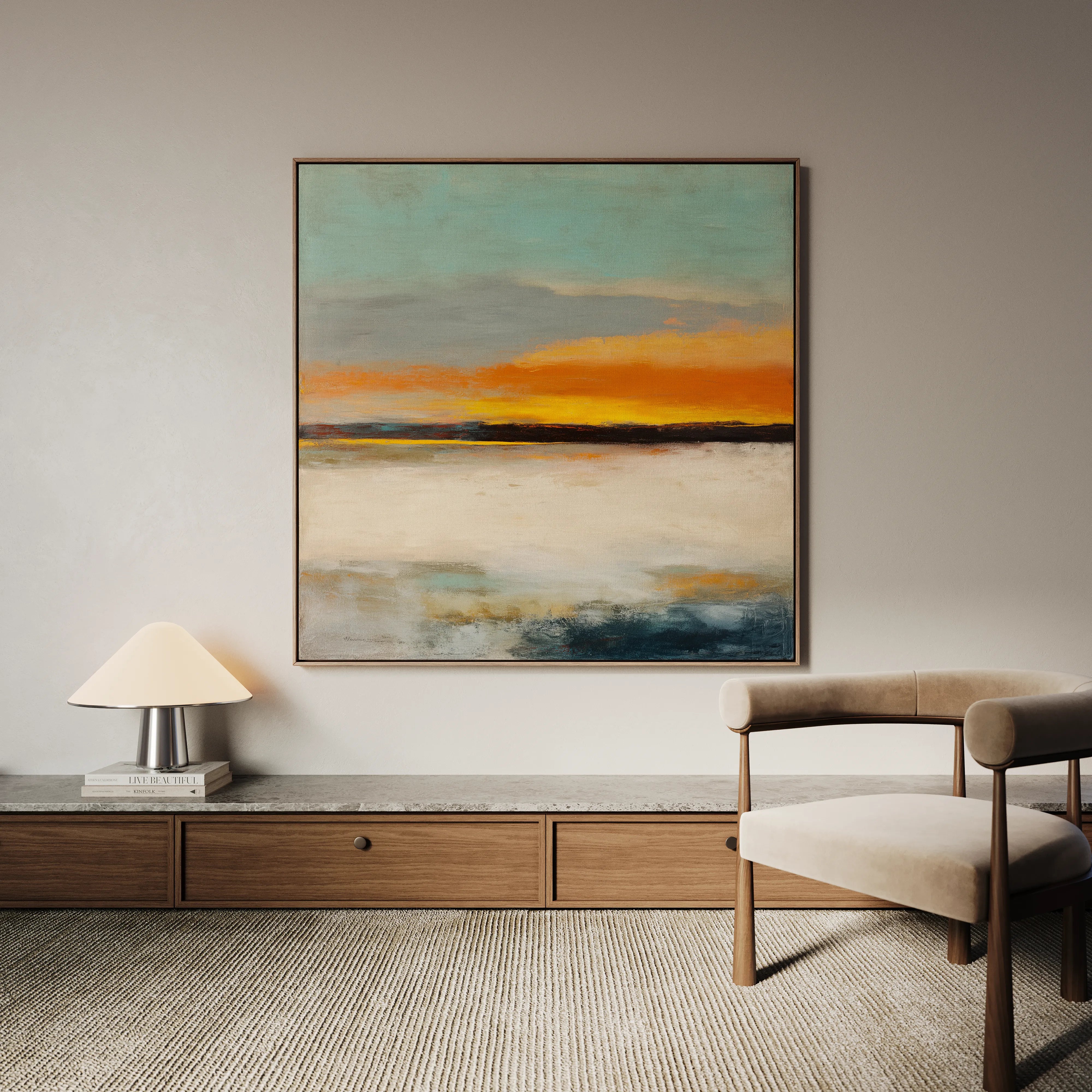 Abstract 768 Canvas Art 16" x 16" / 40 x 40 cm / Black