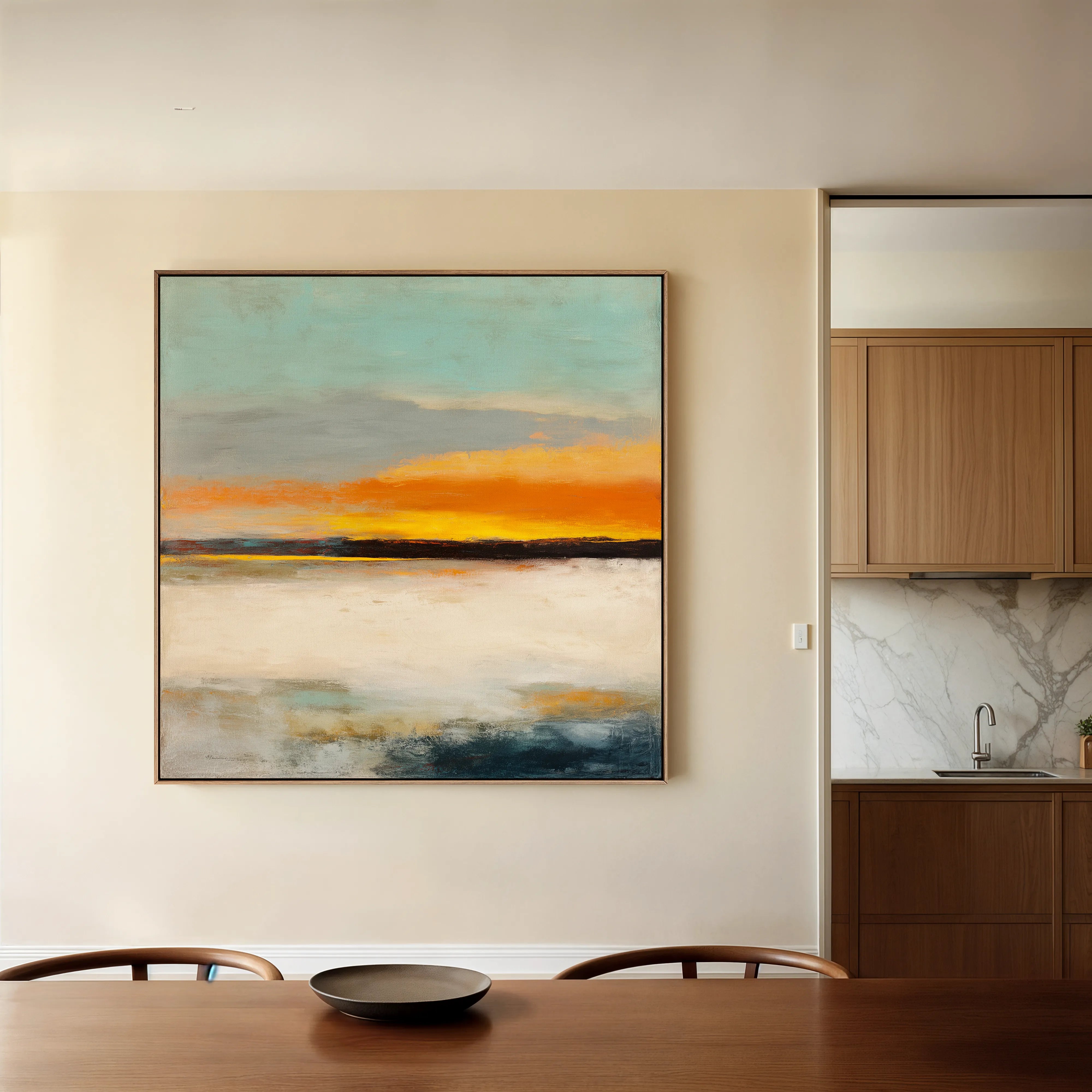 Abstract 768 Canvas Art 16" x 16" / 40 x 40 cm / Black
