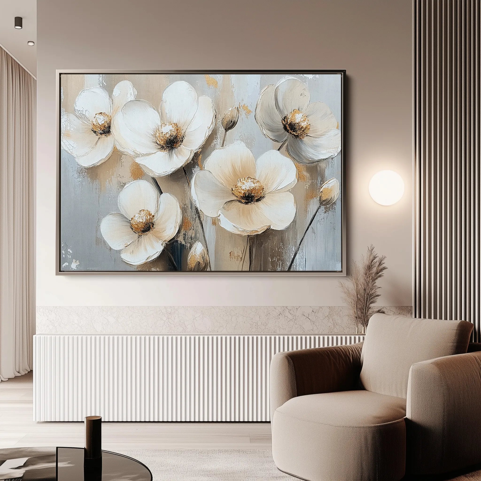 Floral 770 Canvas Art 18" x 24" / 45 x 60 cm / Black