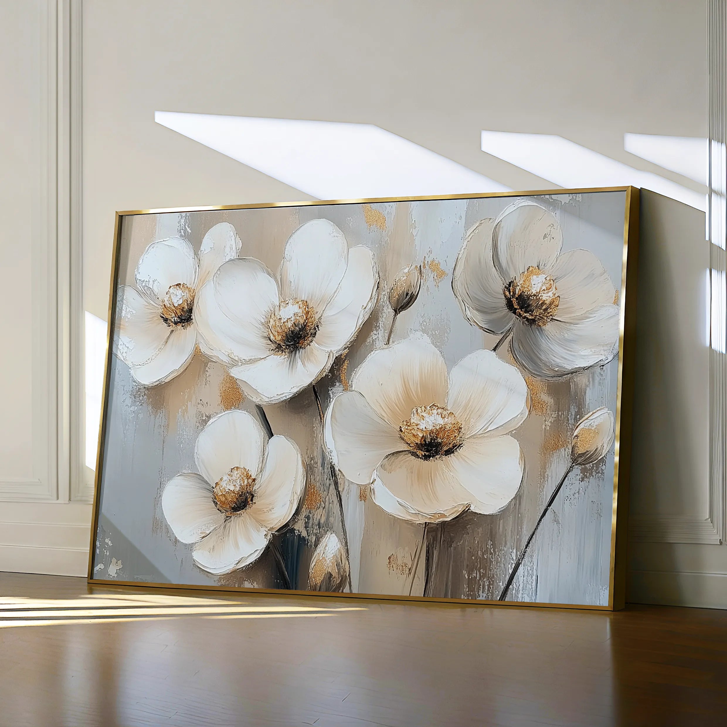 Floral 770 Canvas Art 18" x 24" / 45 x 60 cm / Black