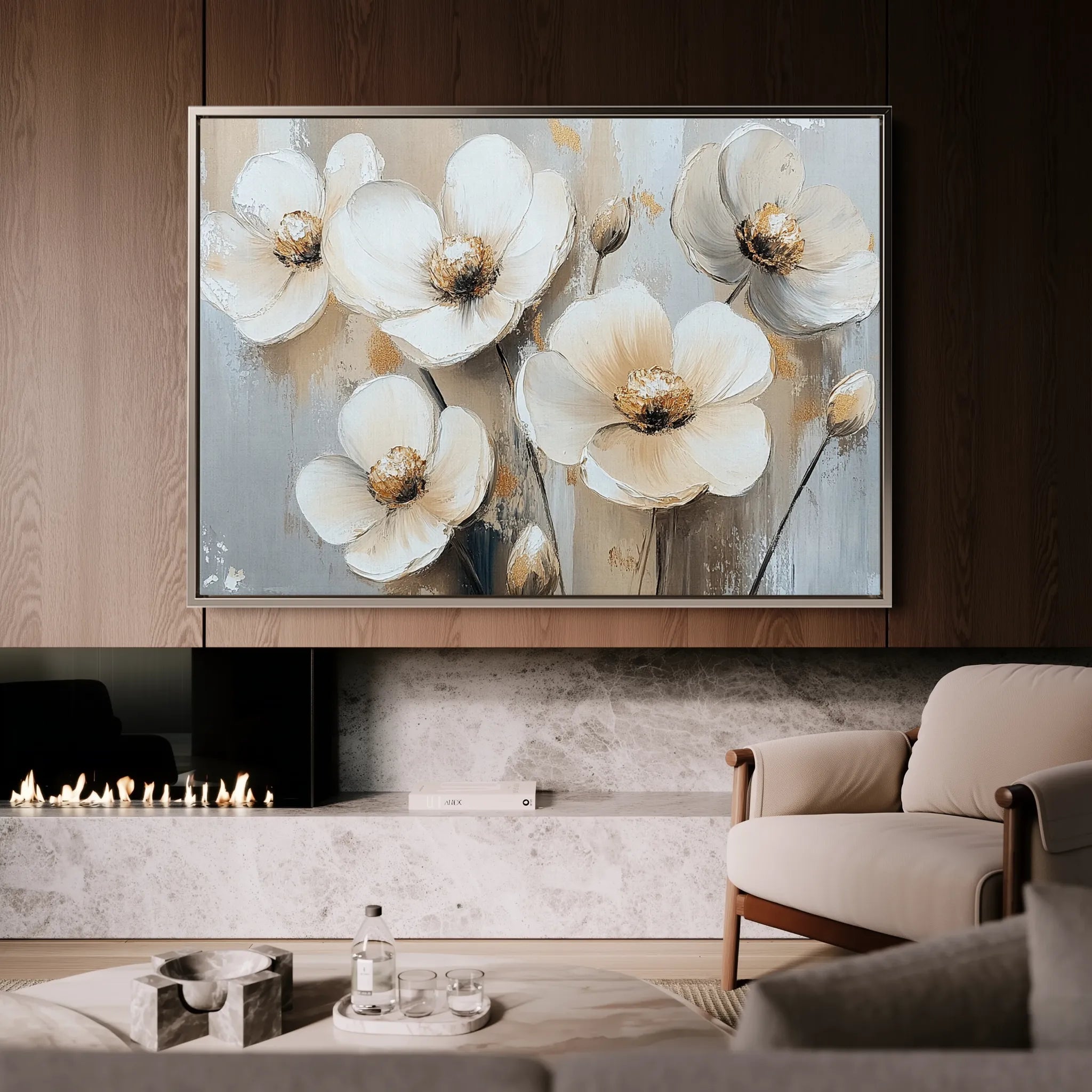 Floral 770 Canvas Art 18" x 24" / 45 x 60 cm / Black