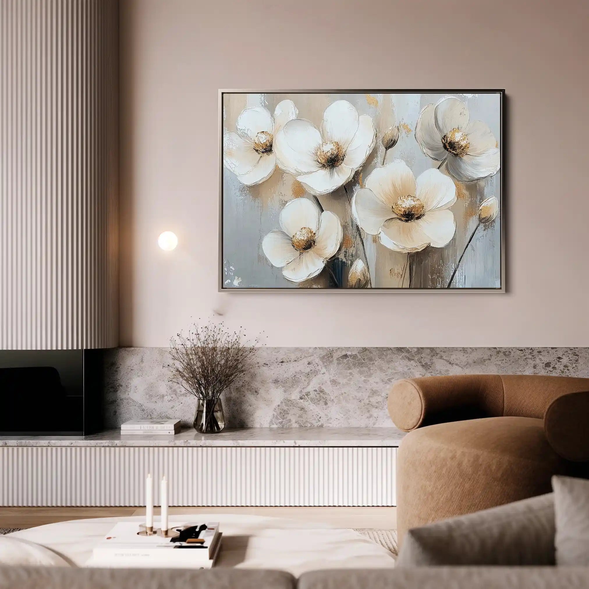 Floral 770 Canvas Art 60 x 40 cm / Black