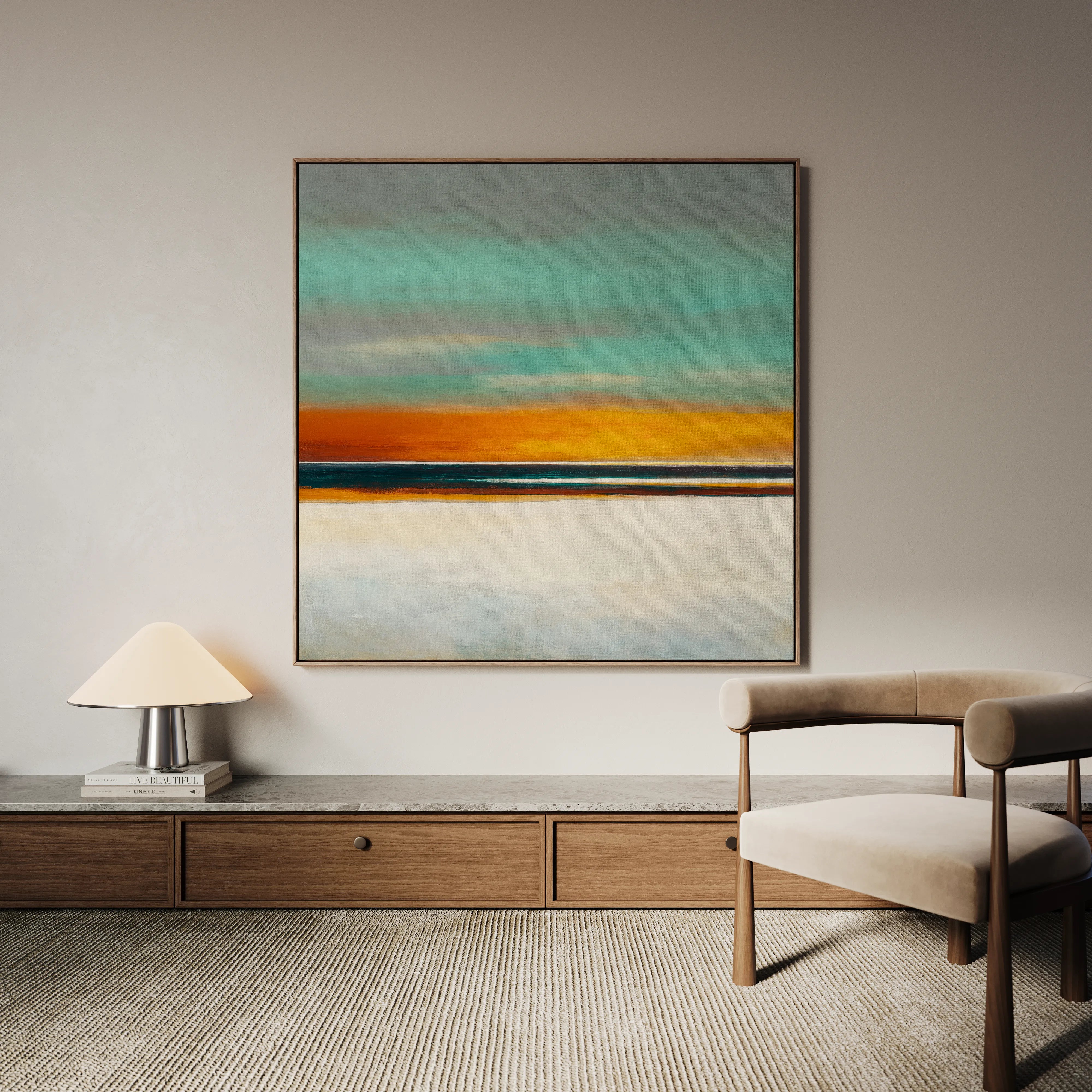 Abstract 771 Canvas Art 16" x 16" / 40 x 40 cm / Black