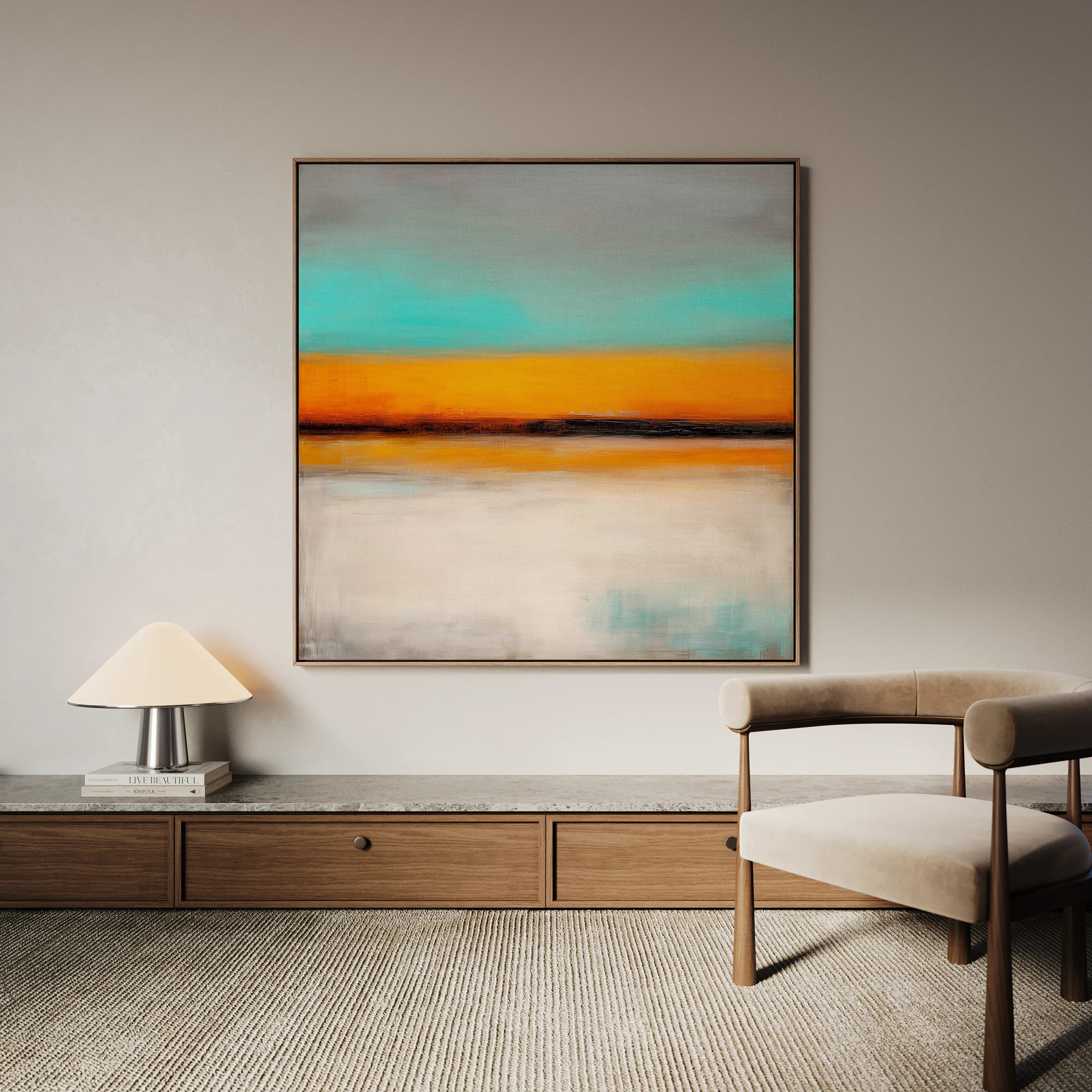 Abstract 772 Canvas Art 16" x 16" / 40 x 40 cm / Black