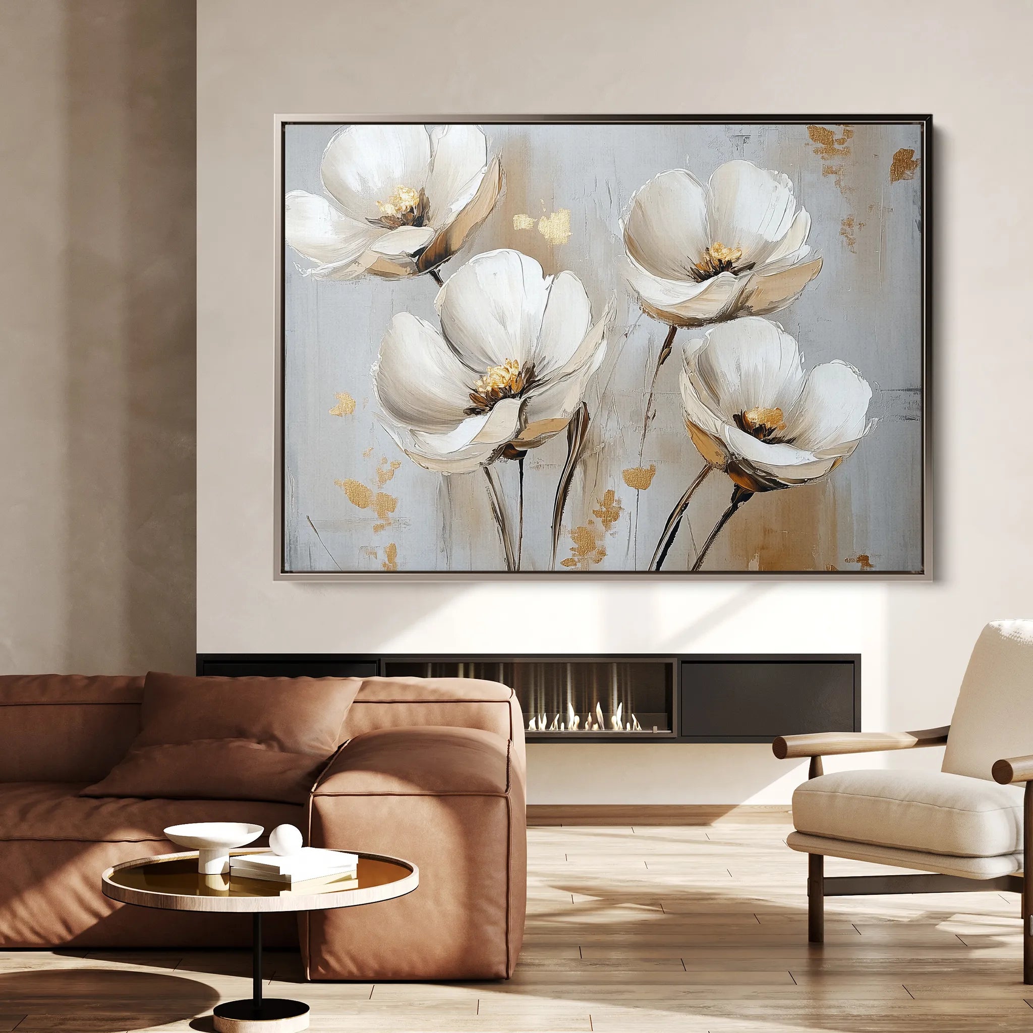 Floral 772 Canvas Art 18" x 24" / 45 x 60 cm / Black