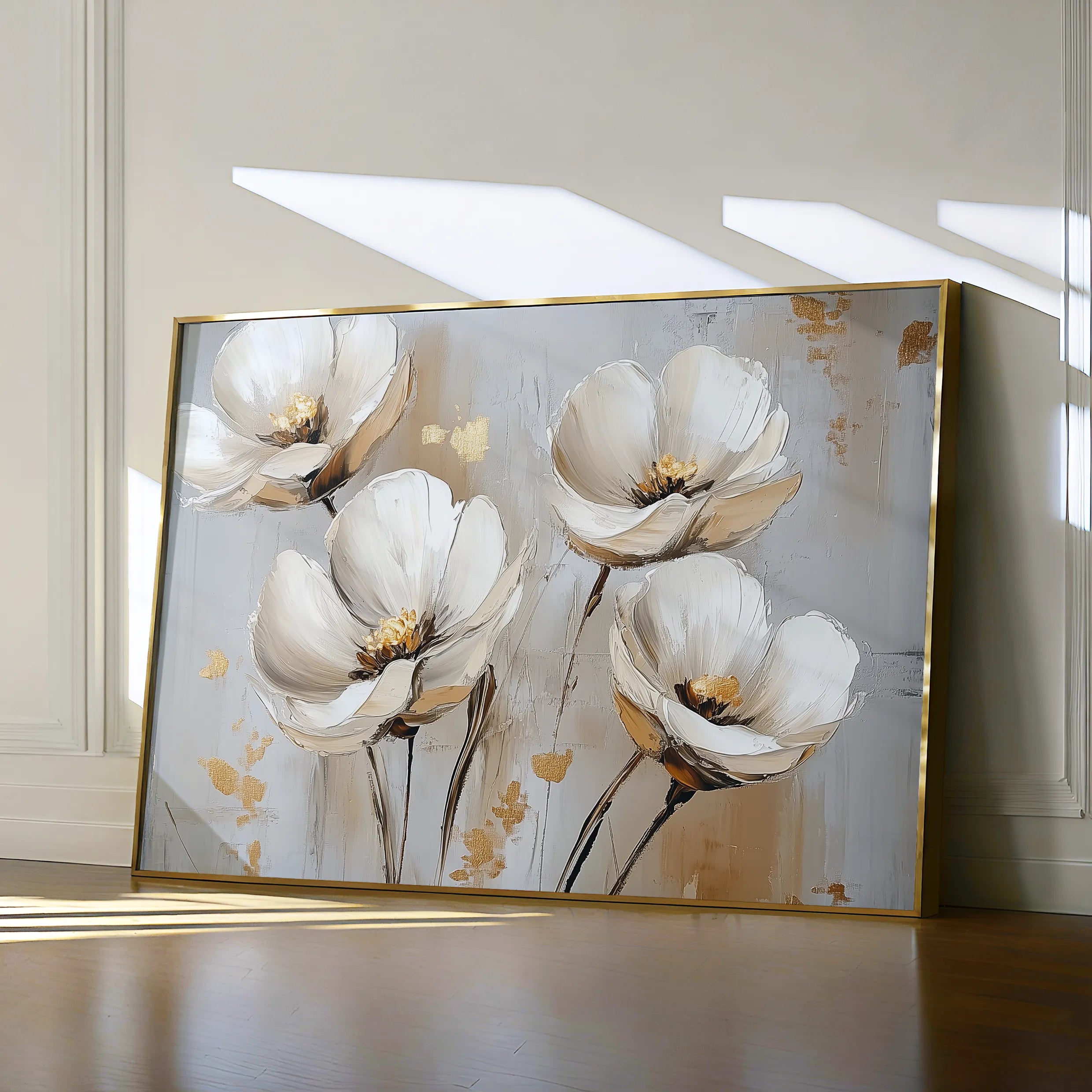 Floral 772 Canvas Art 18" x 24" / 45 x 60 cm / Black